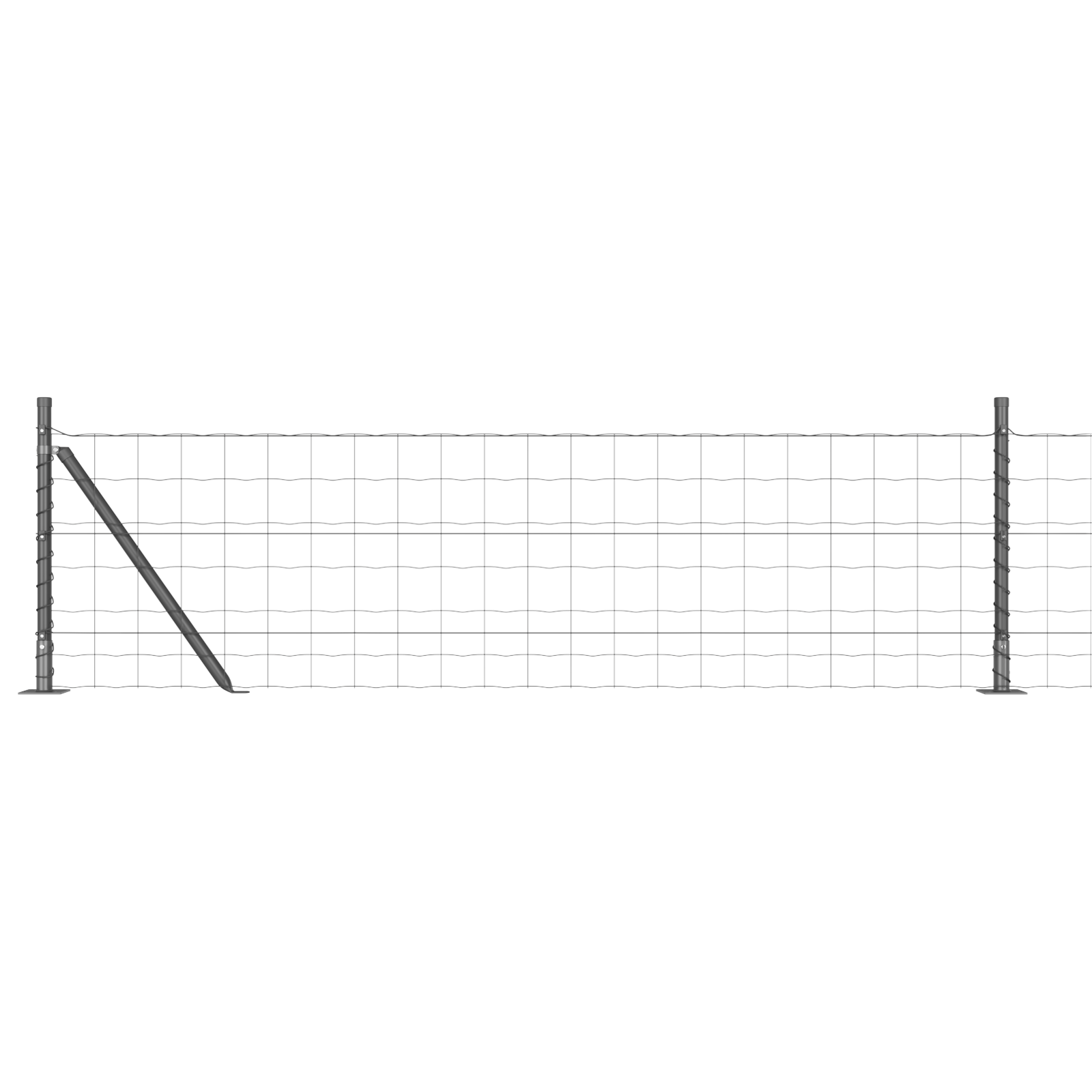Euro Fence with 13 Flanged Posts 0.6x25 m Galvanised Steel - Image 2