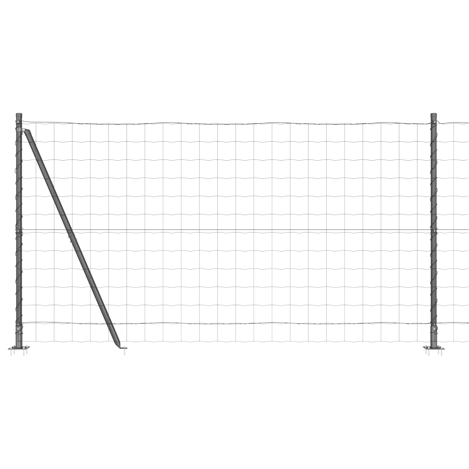 Euro Fence with 13 Flanged Posts 1.2x25 m Galvanised Steel - Image 2