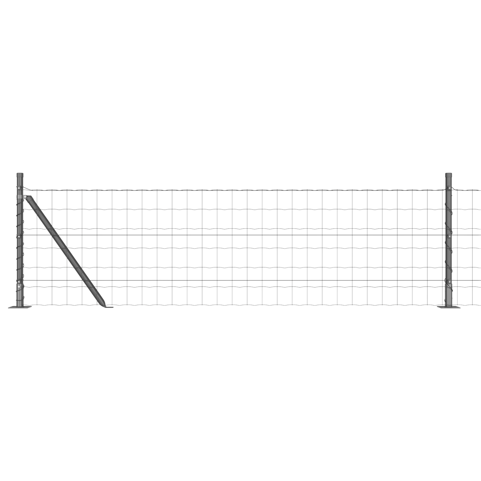 Euro Fence with 13 Flanged Posts 0.4x50 m Galvanised Steel - Image 2