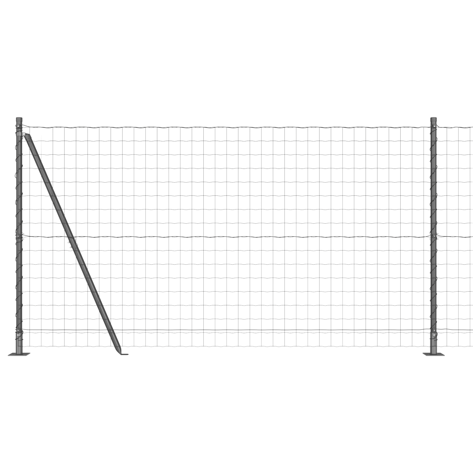 Euro Fence with 7 Flanged Posts 1.2x10 m Galvanised Steel - Image 2