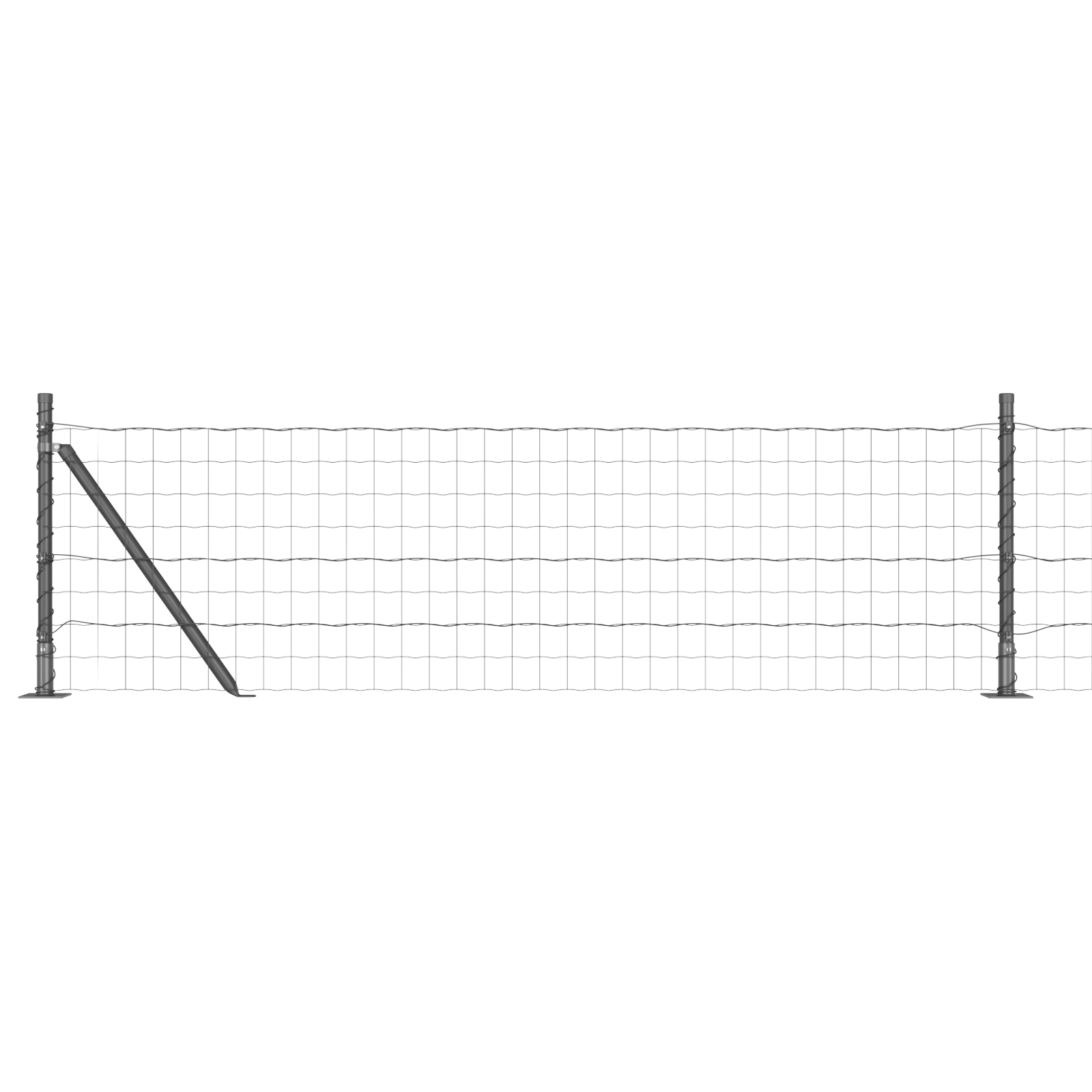 Thumbnail - vidaXL Euro Zaun mit 13 Flanschposten 0.6x50 m galvanisierter Stahl