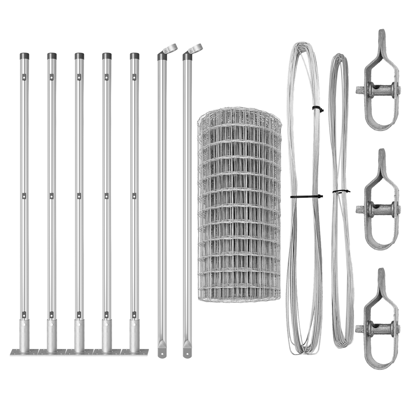 Euro Fence with 7 Flanged Posts 0.4x10 m Galvanised Steel - Image 4