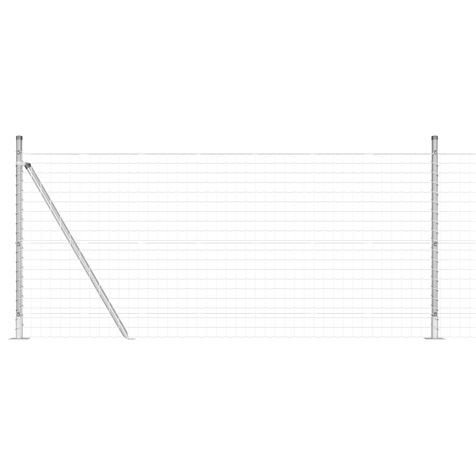 Euro Fence with 7 Flanged Posts 0.8x10 m Galvanised Steel - Image 2