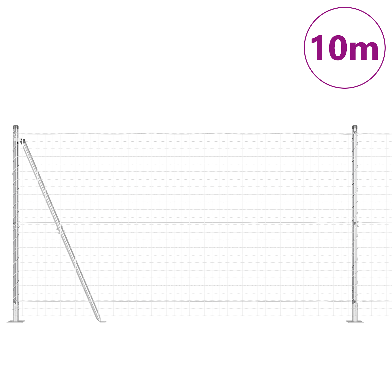Euro Fence with 7 Flanged Posts 1.2x10 m Galvanised Steel - Image 3