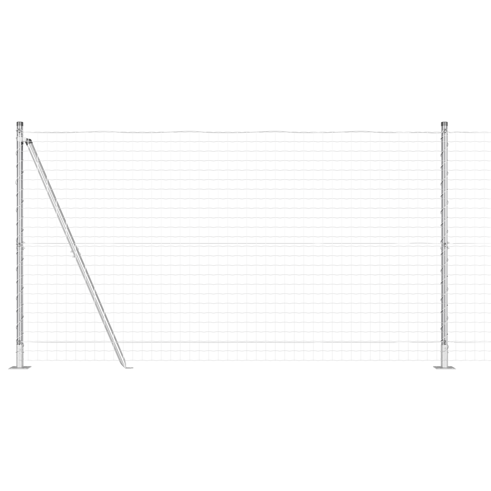 Euro Fence with 7 Flanged Posts 1.2x10 m Galvanised Steel - Image 2