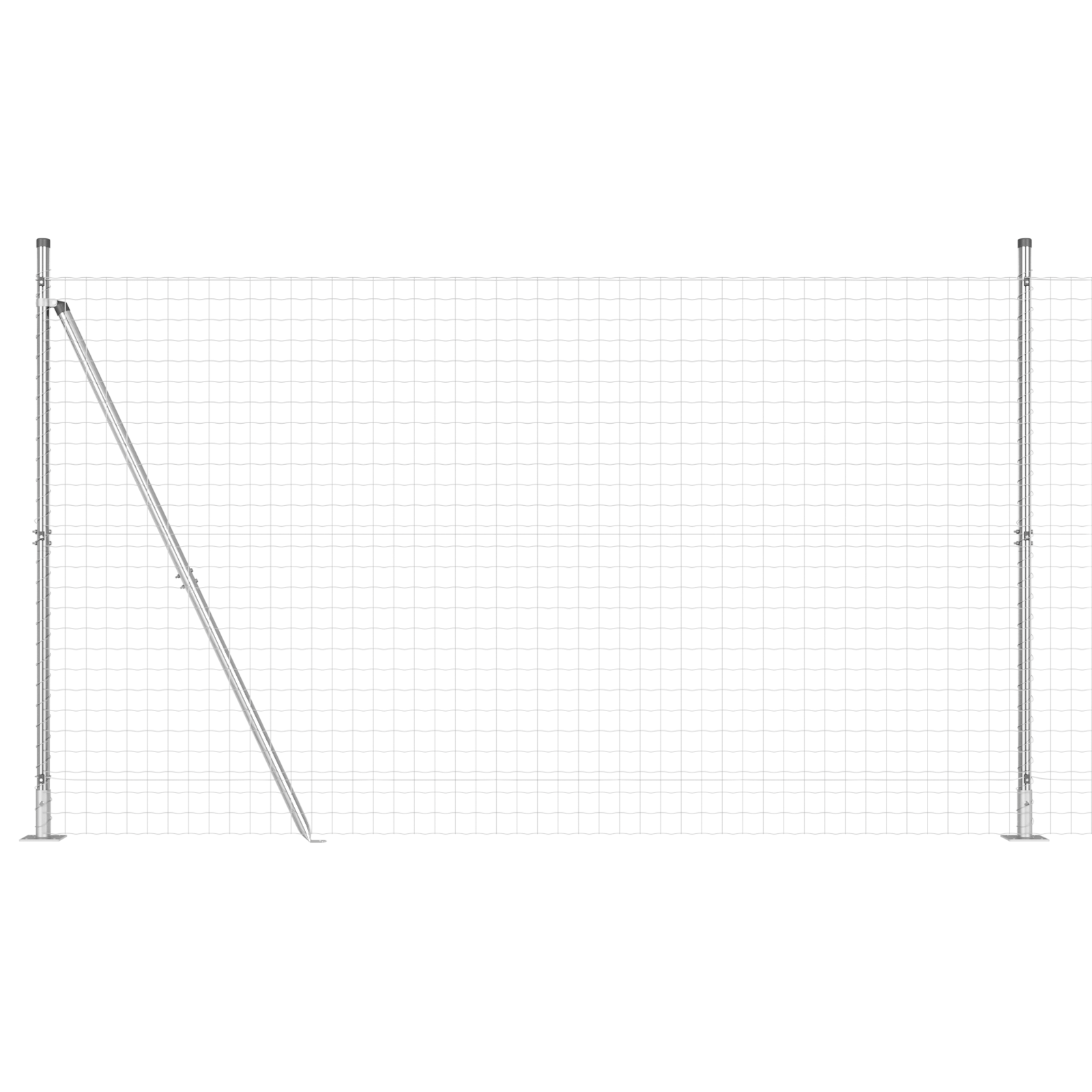 Euro Fence with 7 Flanged Posts 1.4x10 m Galvanised Steel - Image 2