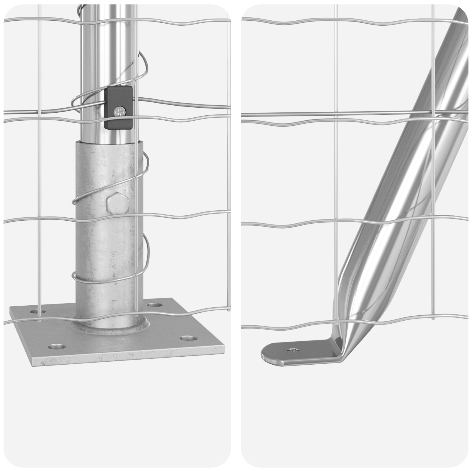 Euro Fence with 7 Flanged Posts 1.6x10 m Galvanised Steel - Image 8