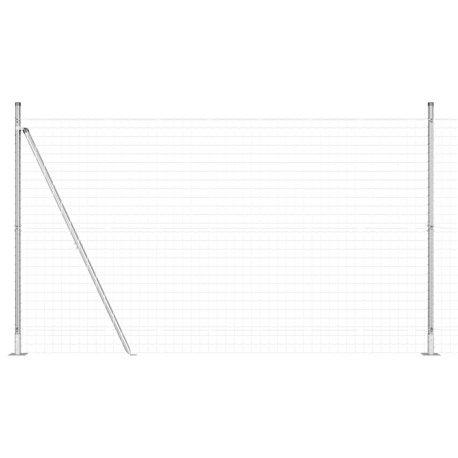 Euro Fence with 7 Flanged Posts 1.6x10 m Galvanised Steel - Image 2