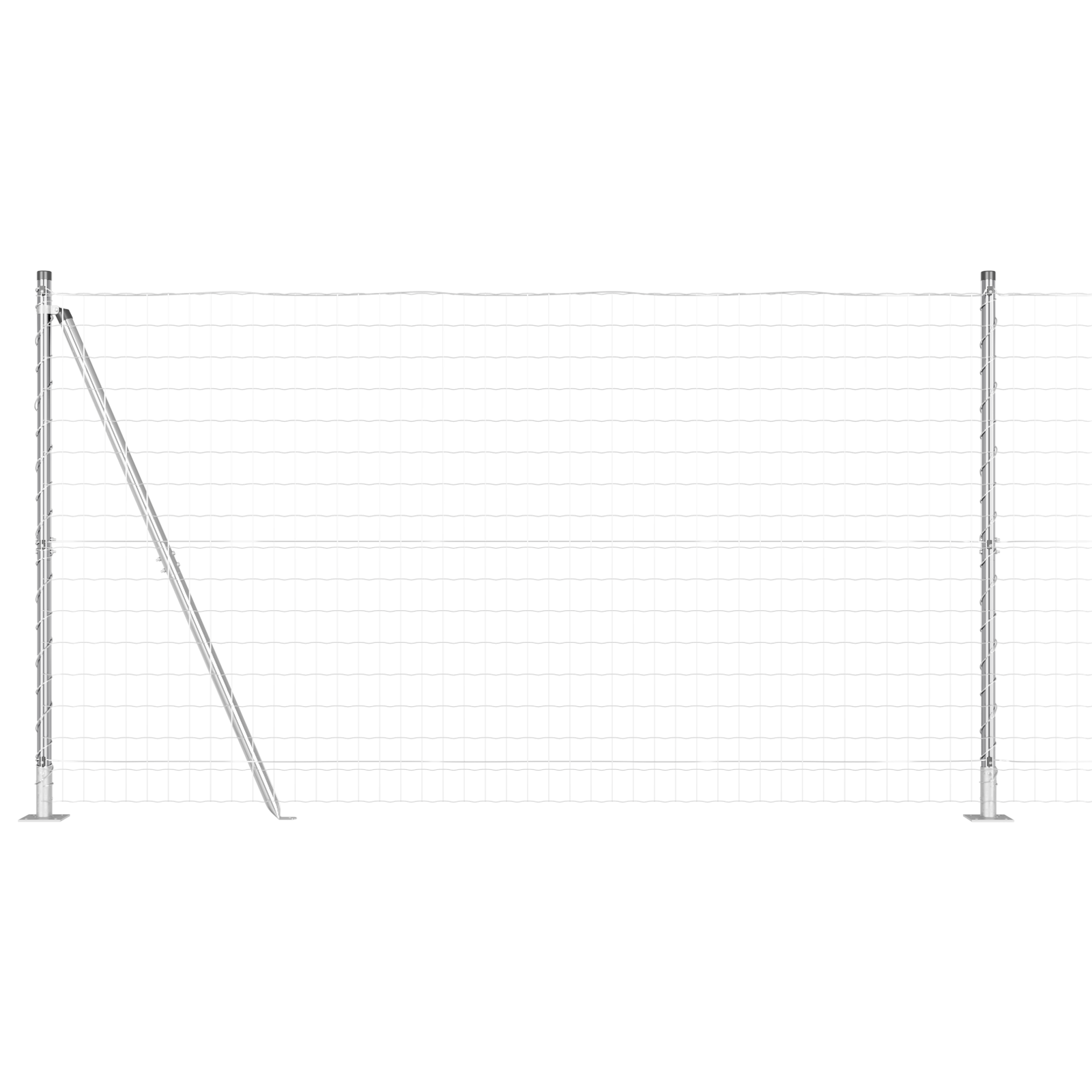 Euro Fence with 7 Flanged Posts 1.2x10 m Galvanised Steel - Image 2