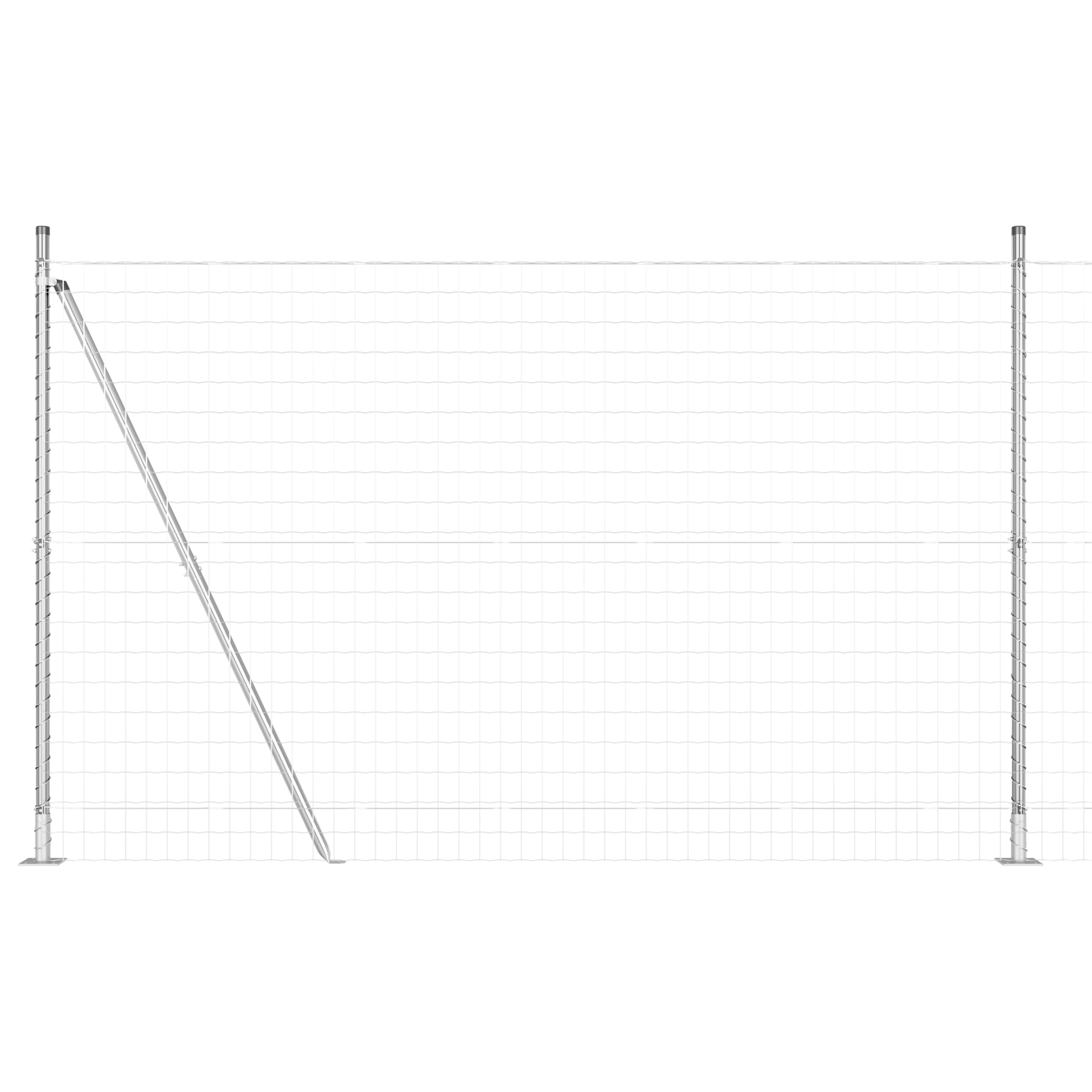 Euro Fence with 7 Flanged Posts 1.5x10 m Galvanised Steel - Image 2