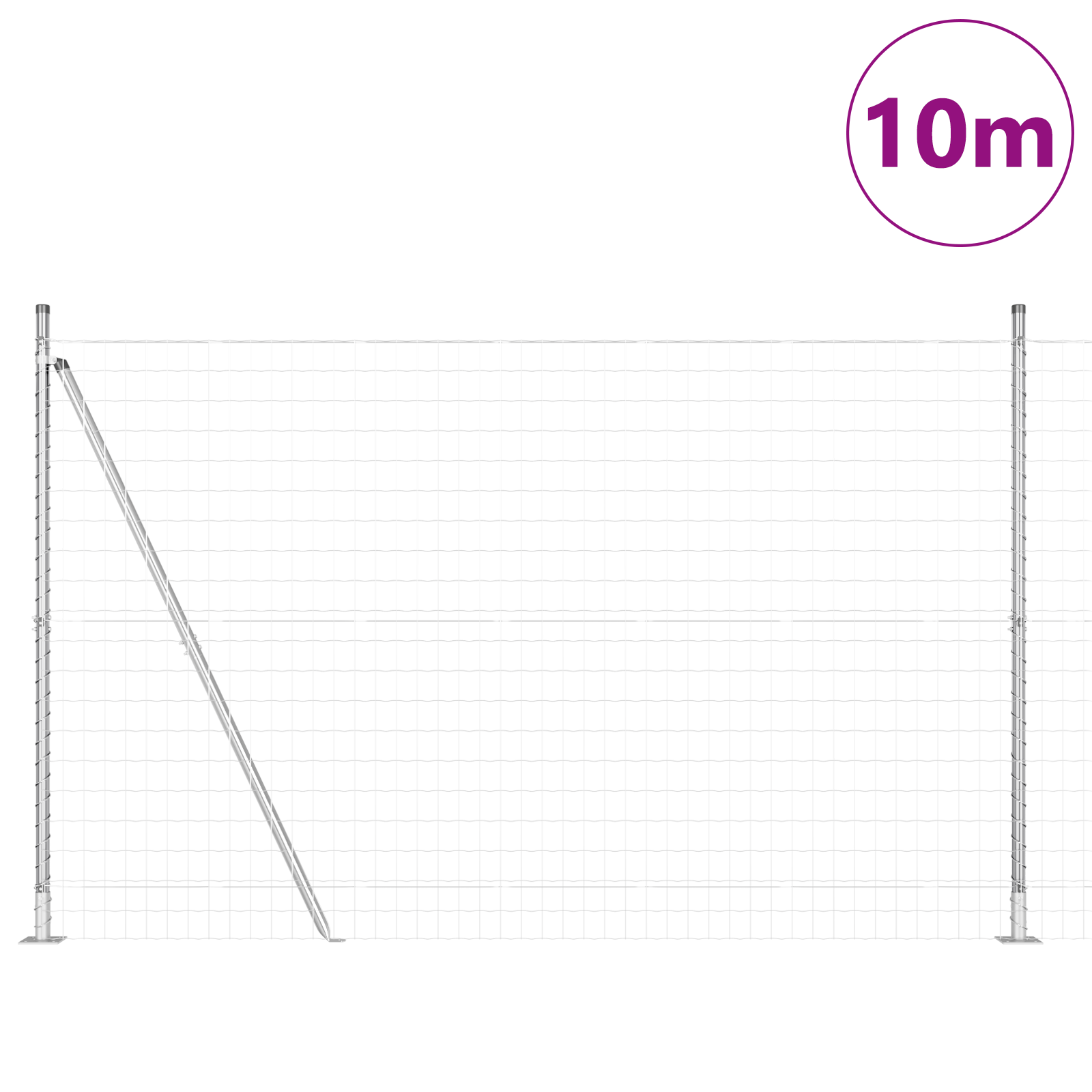 Euro Fence with 7 Flanged Posts 1.6x10 m Galvanised Steel - Image 3