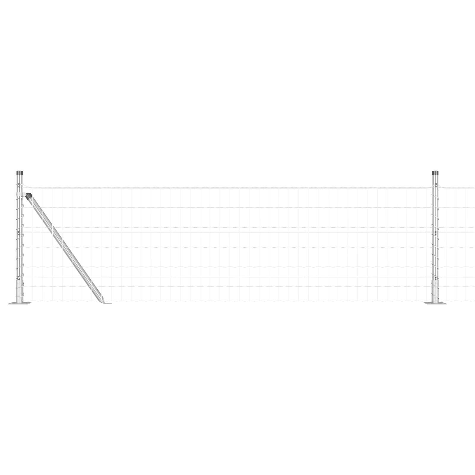 Euro Fence with 7 Flanged Posts 0.4x10 m Galvanised Steel - Image 2