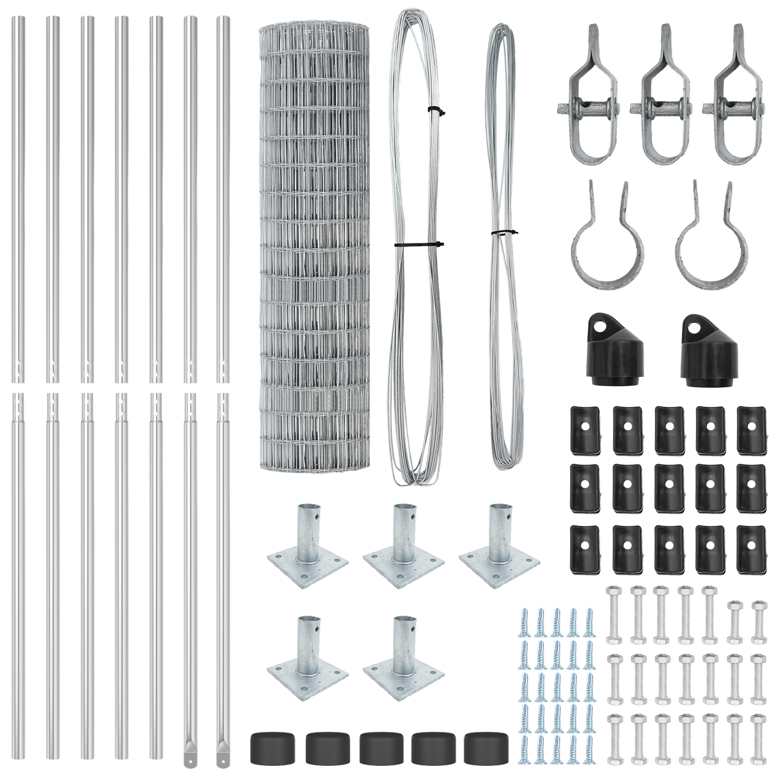 Euro Fence with 7 Flanged Posts 1x10 m Galvanised Steel - Image 5