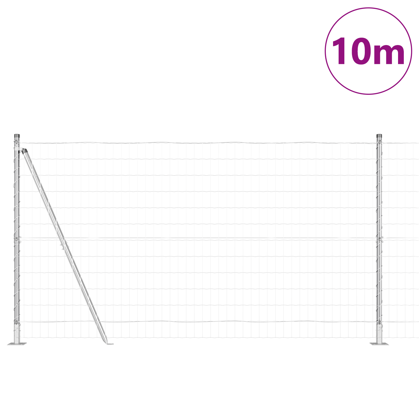 Euro Fence with 7 Flanged Posts 1.2x10 m Galvanised Steel - Image 3
