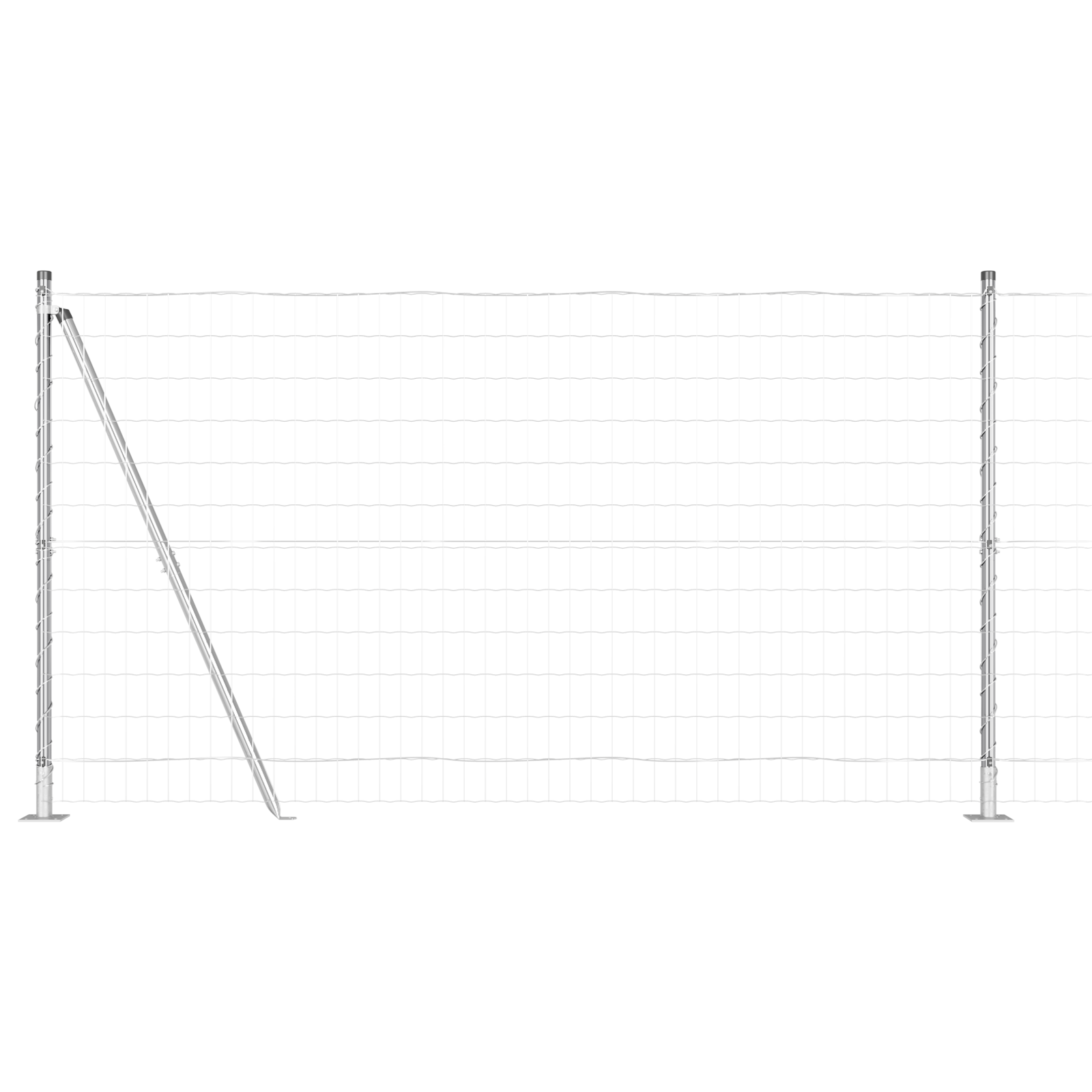 Euro Fence with 7 Flanged Posts 1.2x10 m Galvanised Steel - Image 2