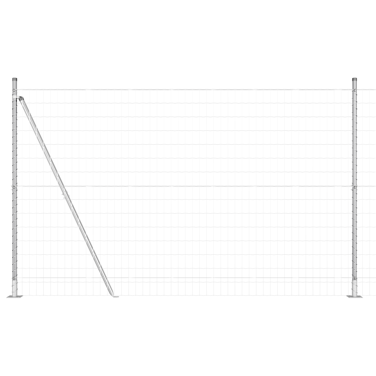 Euro Fence with 7 Flanged Posts 1.5x10 m Galvanised Steel - Image 2