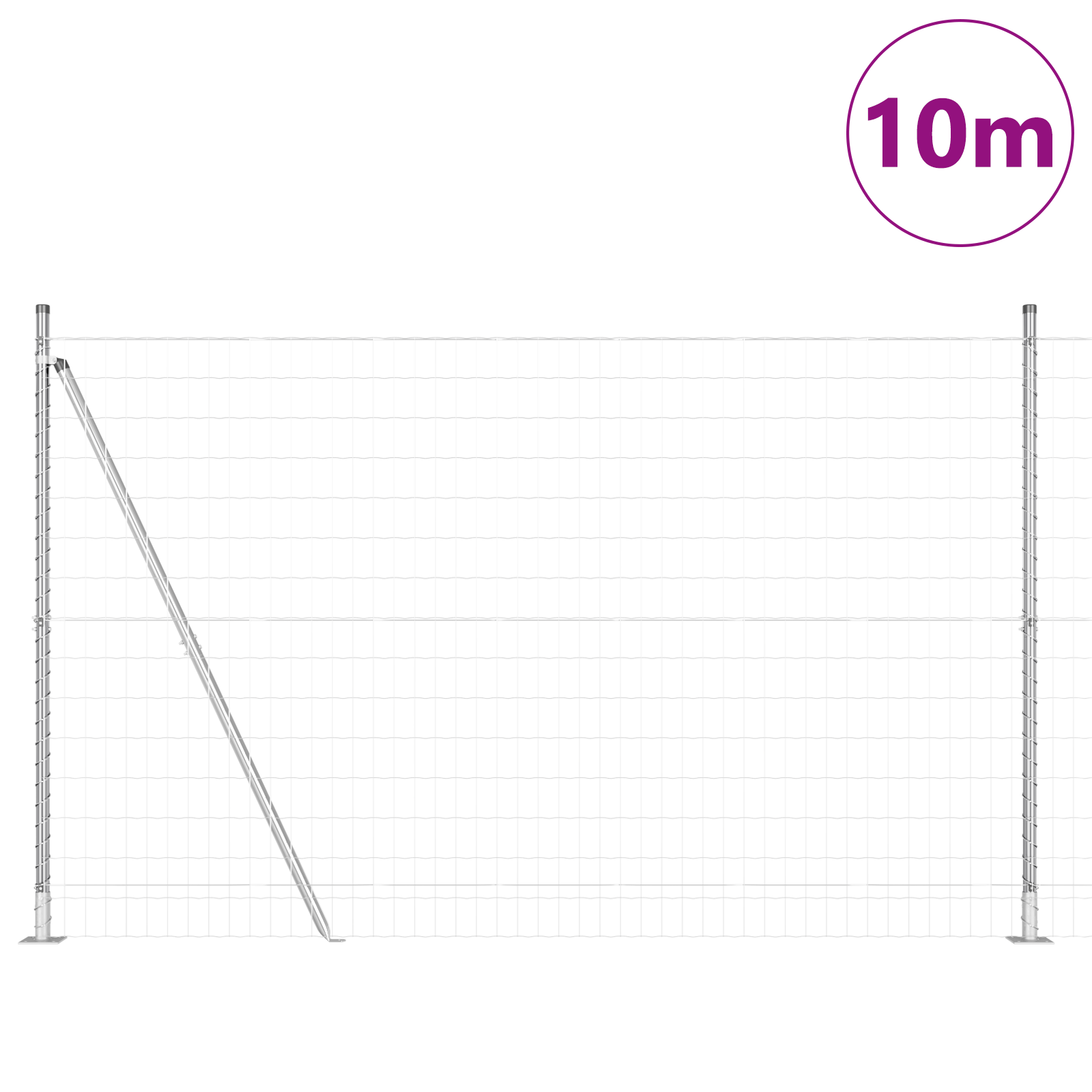 Euro Fence with 7 Flanged Posts 1.6x10 m Galvanised Steel - Image 3