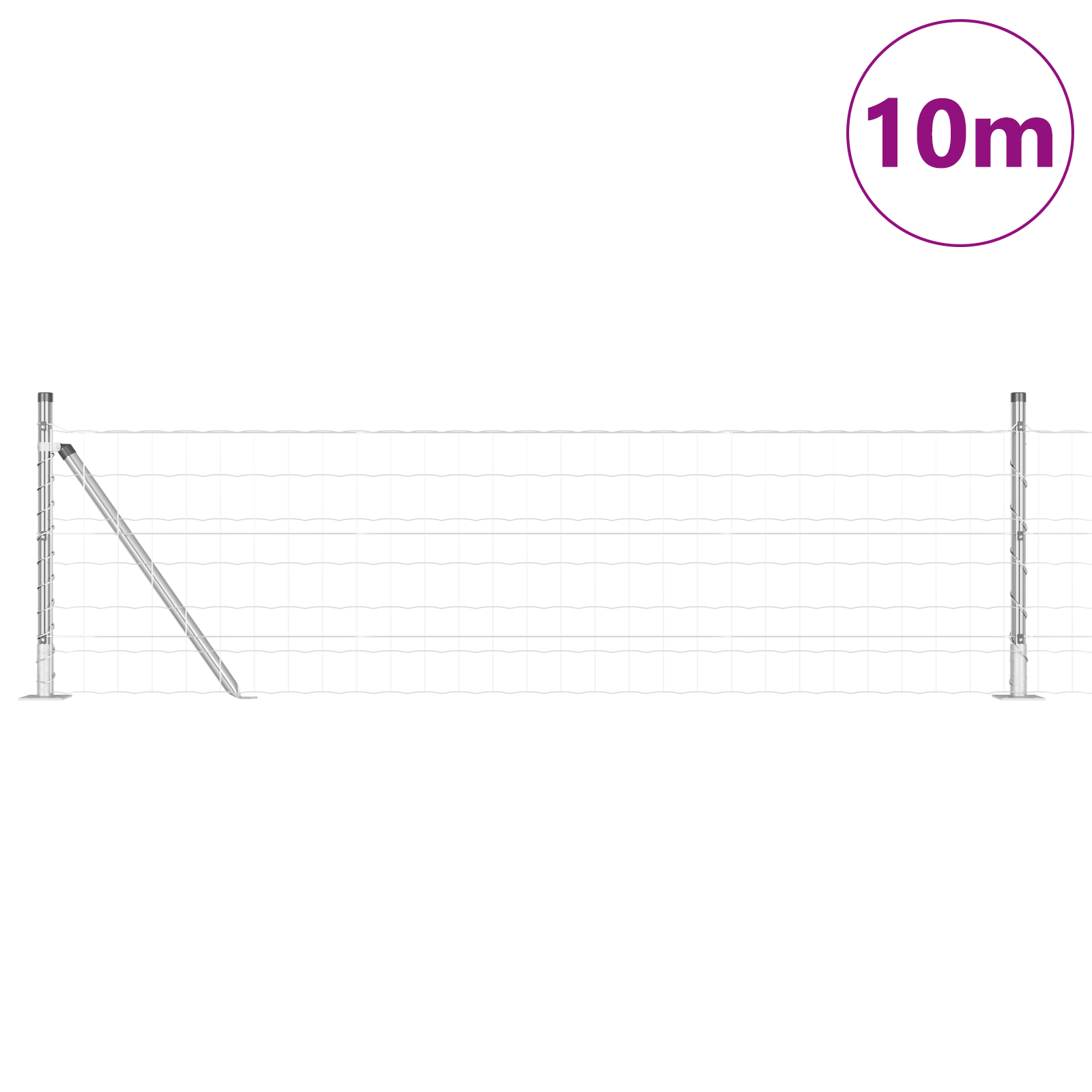 Euro Fence with 7 Flanged Posts 0.6x10 m Galvanised Steel - Image 3