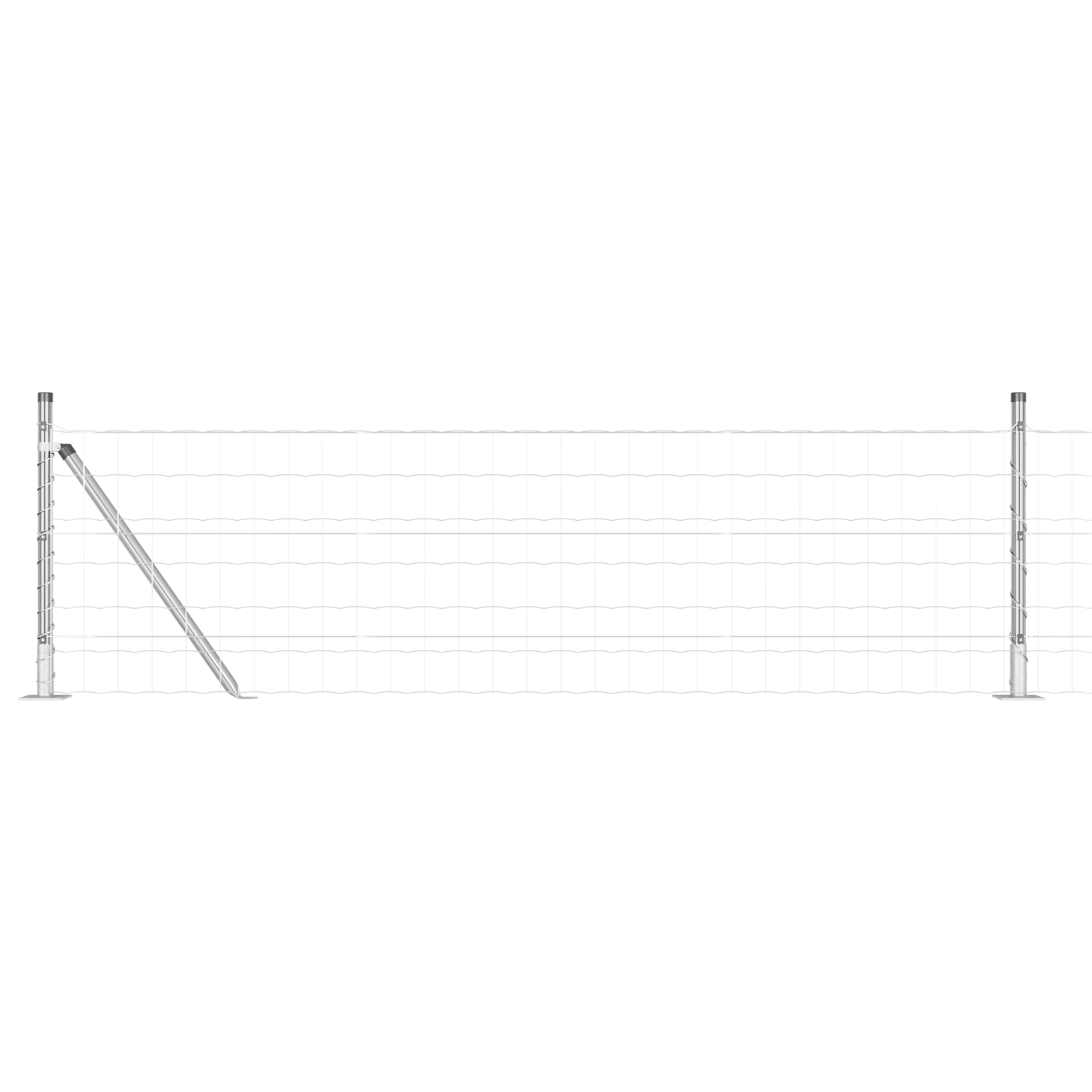 Euro Fence with 7 Flanged Posts 0.6x10 m Galvanised Steel - Image 2