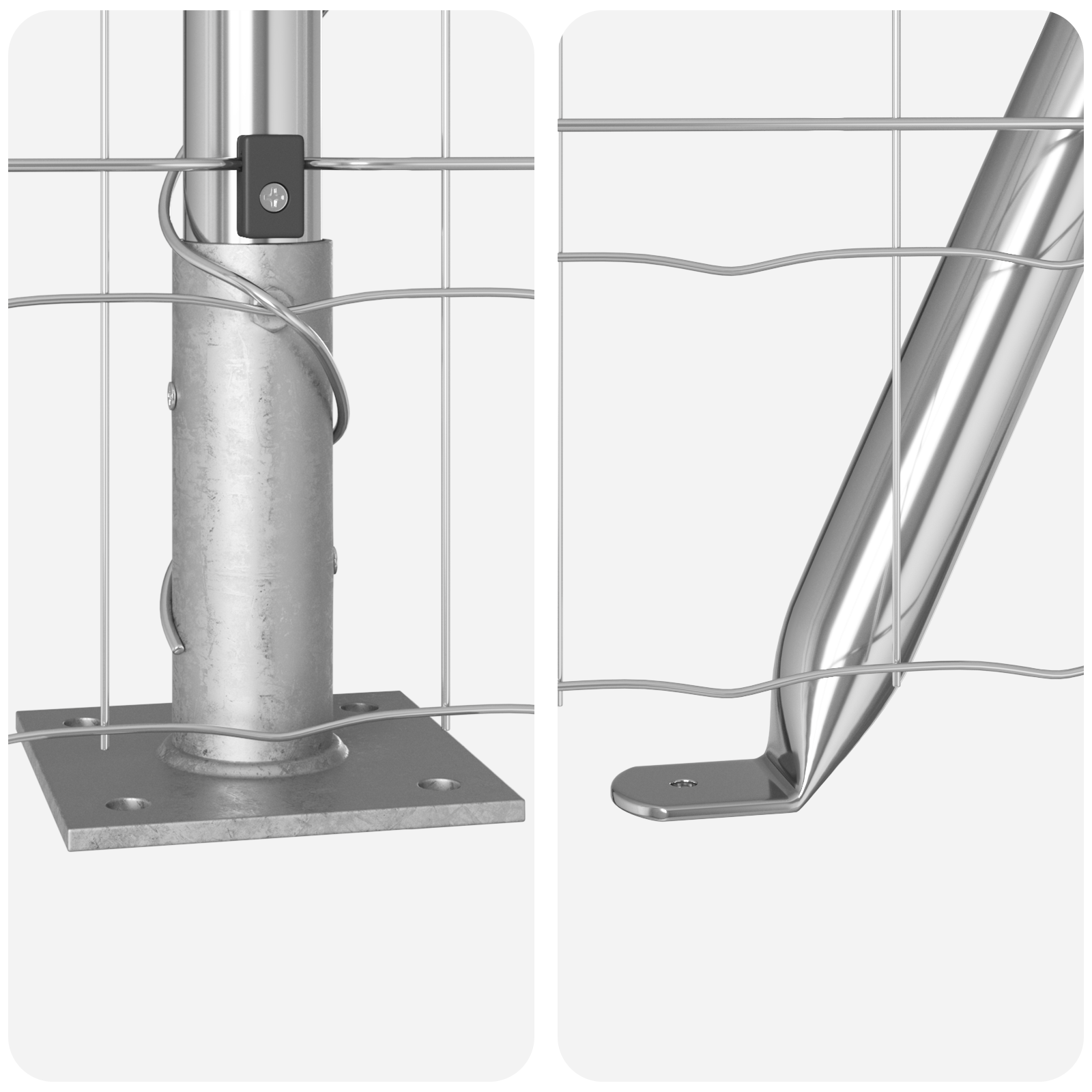 Euro Fence with 7 Flanged Posts 0.8x10 m Galvanised Steel - Image 8