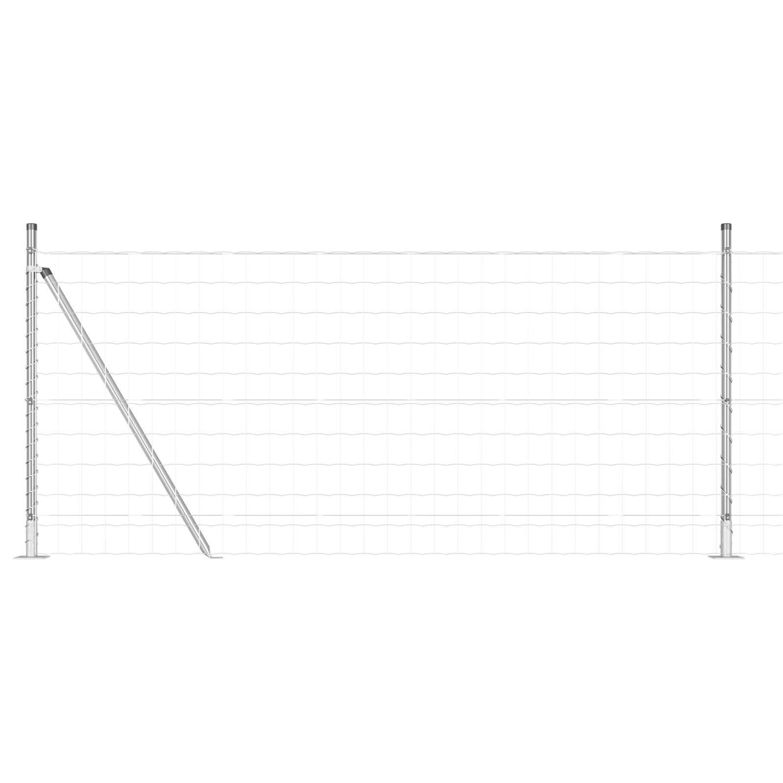 Euro Fence with 7 Flanged Posts 0.8x10 m Galvanised Steel - Image 2