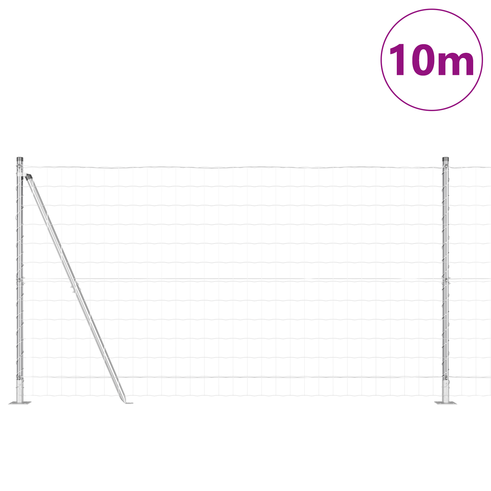 Euro Fence with 7 Flanged Posts 1.2x10 m Galvanised Steel - Image 3