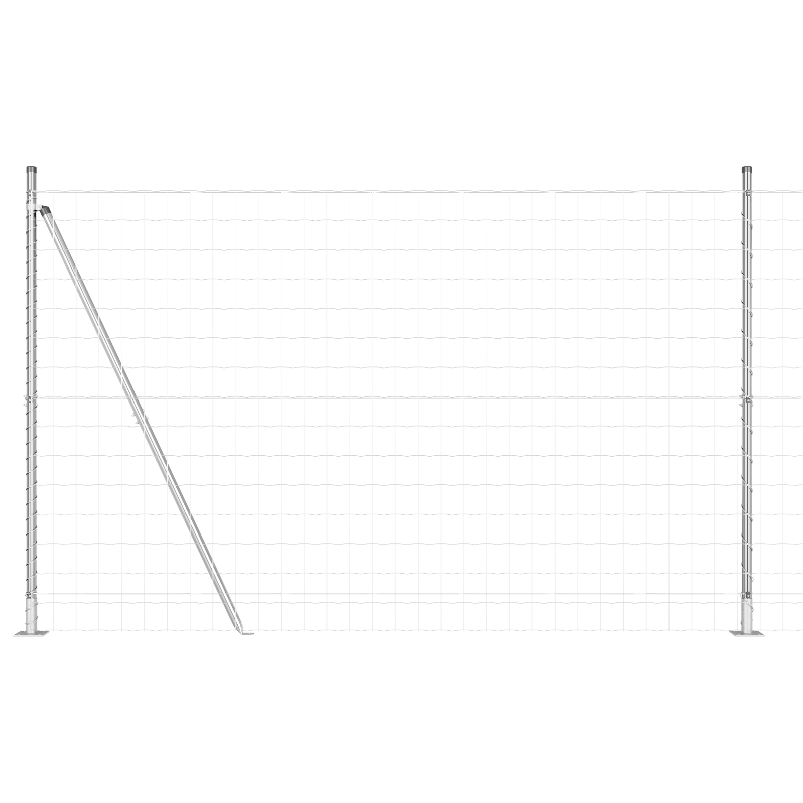 Euro Fence with 7 Flanged Posts 1.4x10 m Galvanised Steel - Image 2
