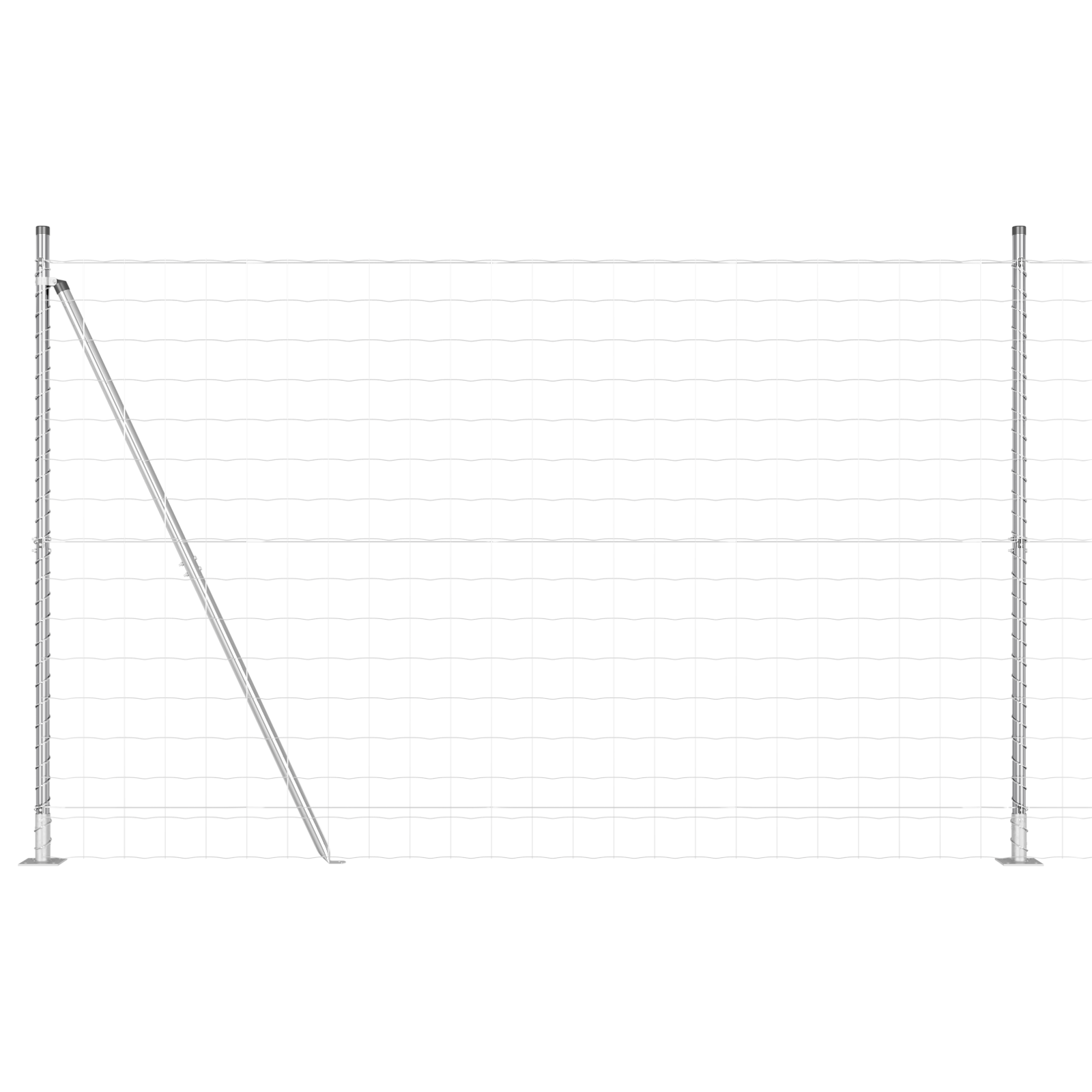 Euro Fence with 7 Flanged Posts 1.4x10 m Galvanised Steel - Image 2