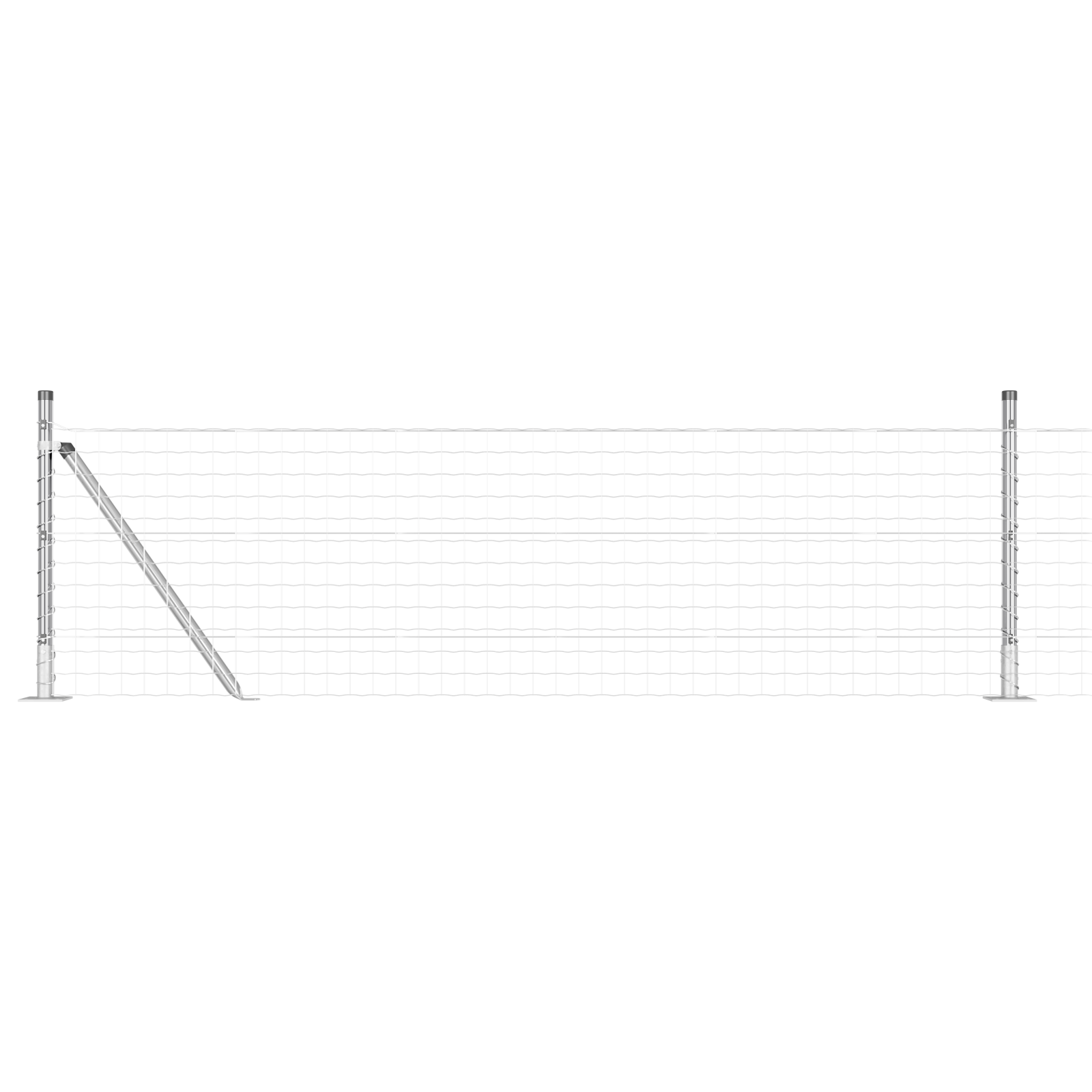 Euro Fence with 13 Flanged Posts 0.4x25 m Galvanised Steel - Image 2