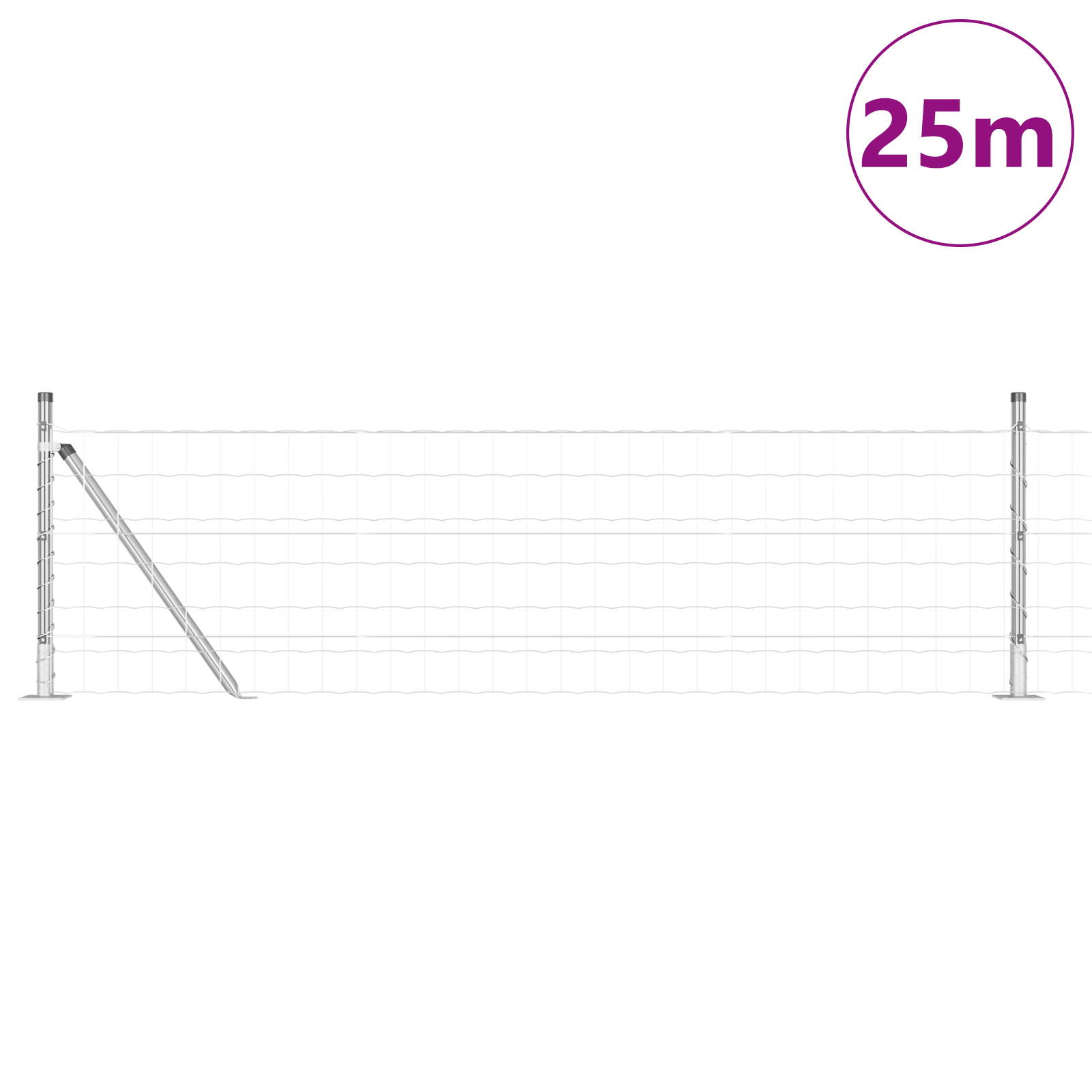 Euro Fence with 13 Flanged Posts 0.6x25 m Galvanised Steel - Image 3