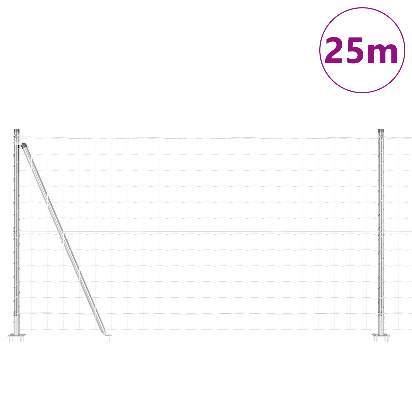 Euro Fence with 13 Flanged Posts 1.2x25 m Galvanised Steel - Image 3