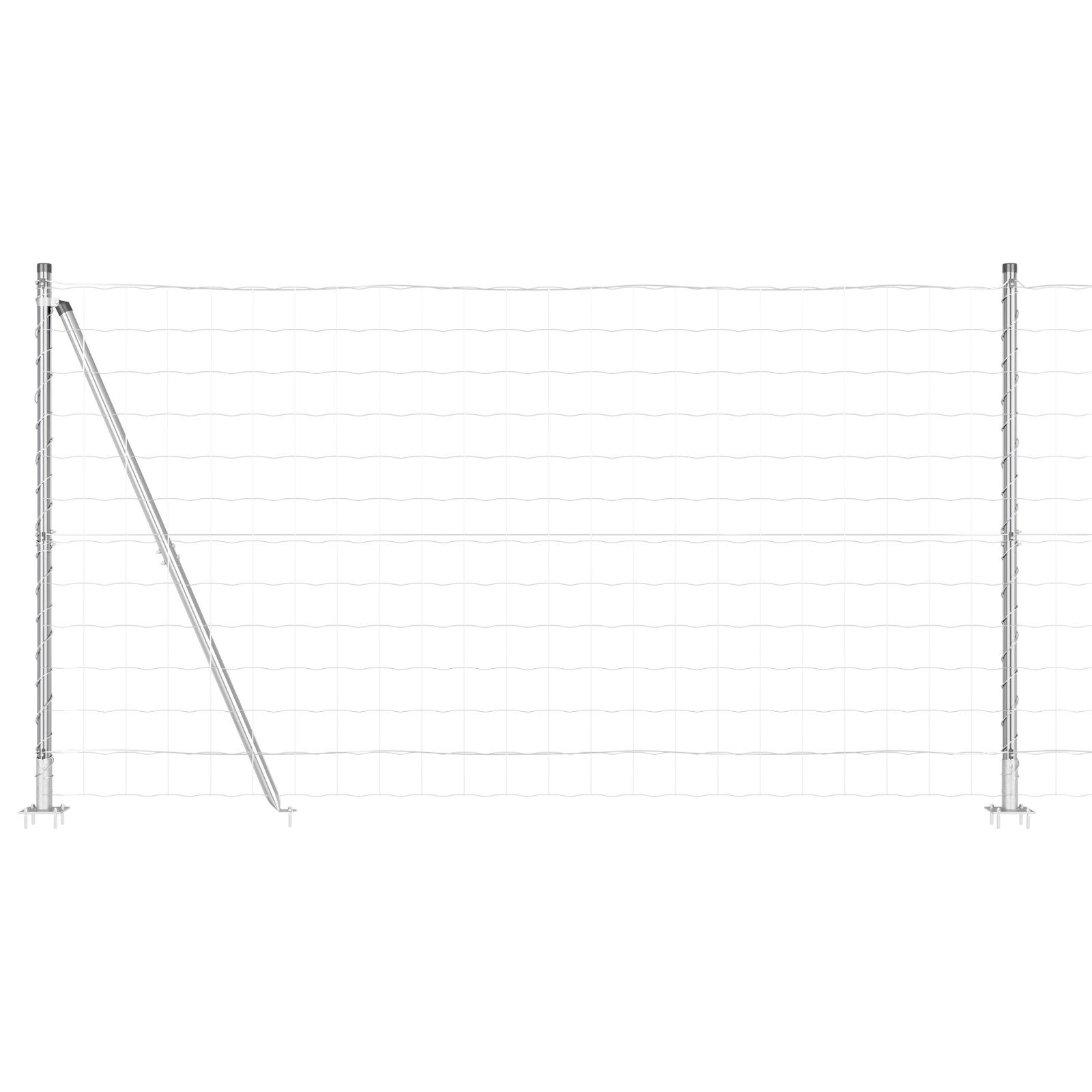 Euro Fence with 13 Flanged Posts 1.2x25 m Galvanised Steel - Image 2