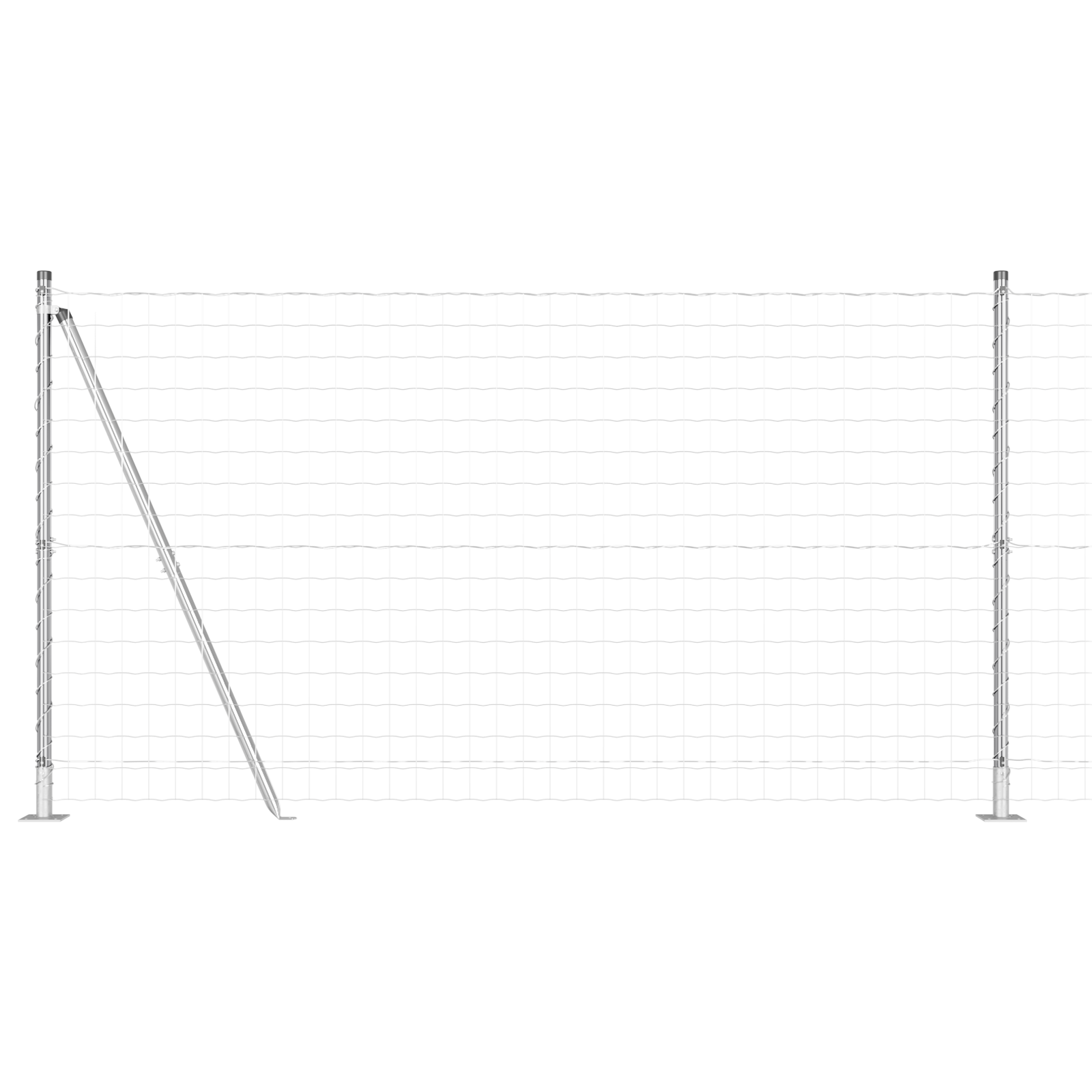 Euro Fence with 7 Flanged Posts 1.2x10 m Galvanised Steel - Image 2