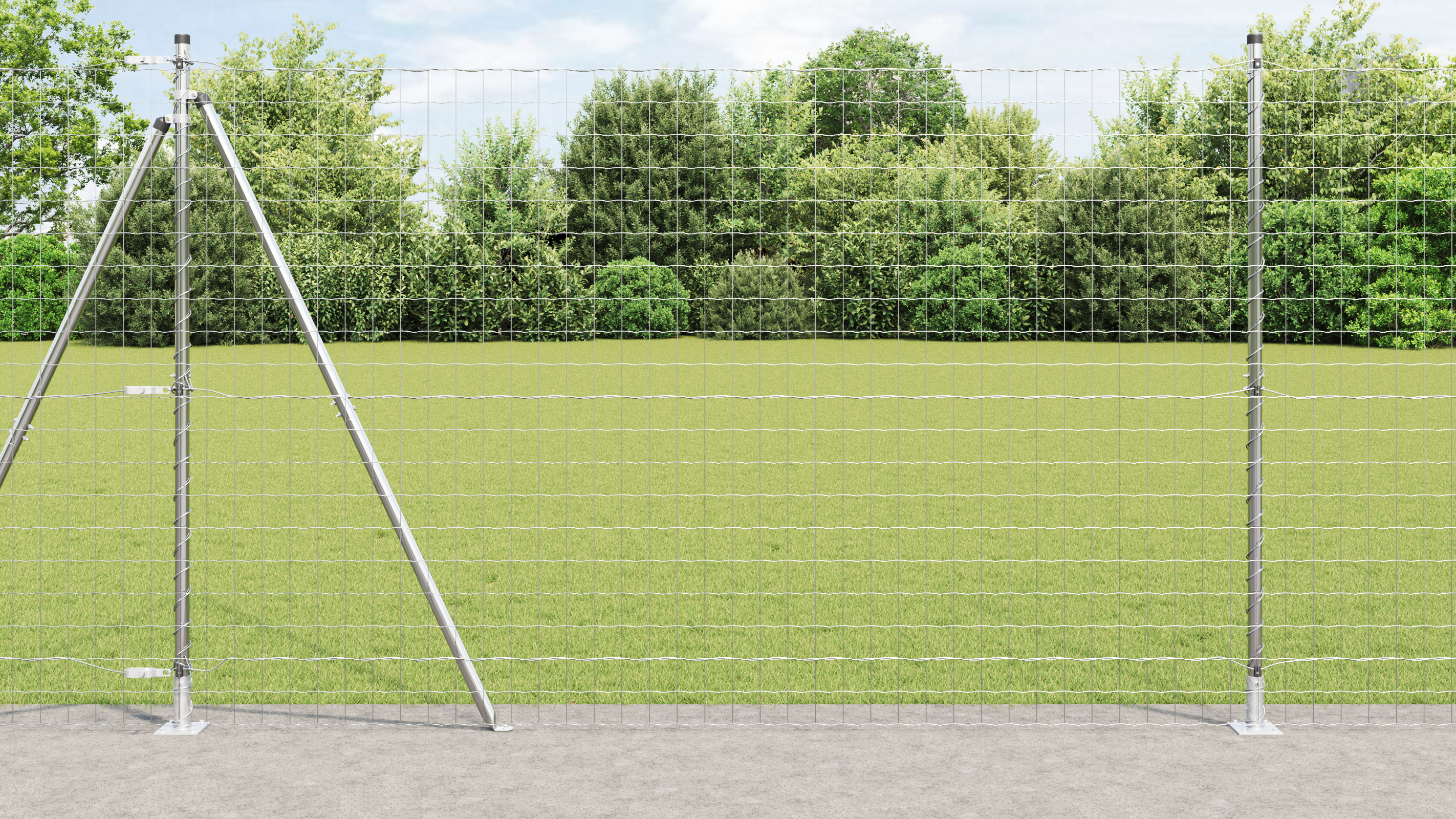 Euro Fence with 7 Flanged Posts 1.5x10 m Galvanised Steel