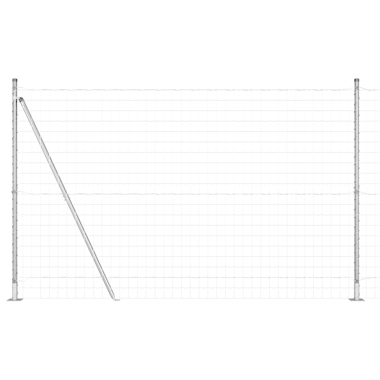 Euro Fence with 7 Flanged Posts 1.6x10 m Galvanised Steel - Image 2