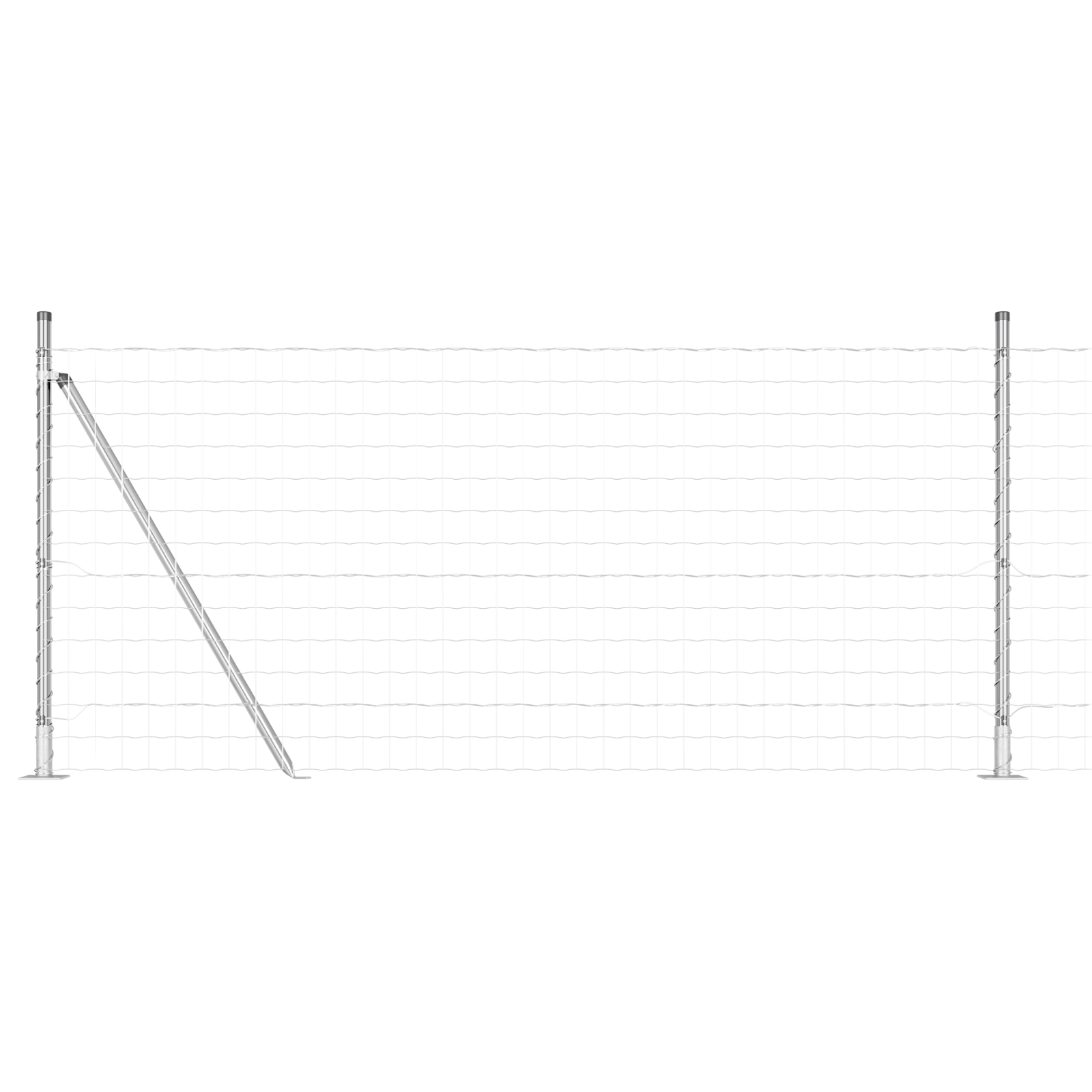 Euro Fence with 13 Flanged Posts 1x25 m Galvanised Steel - Image 2