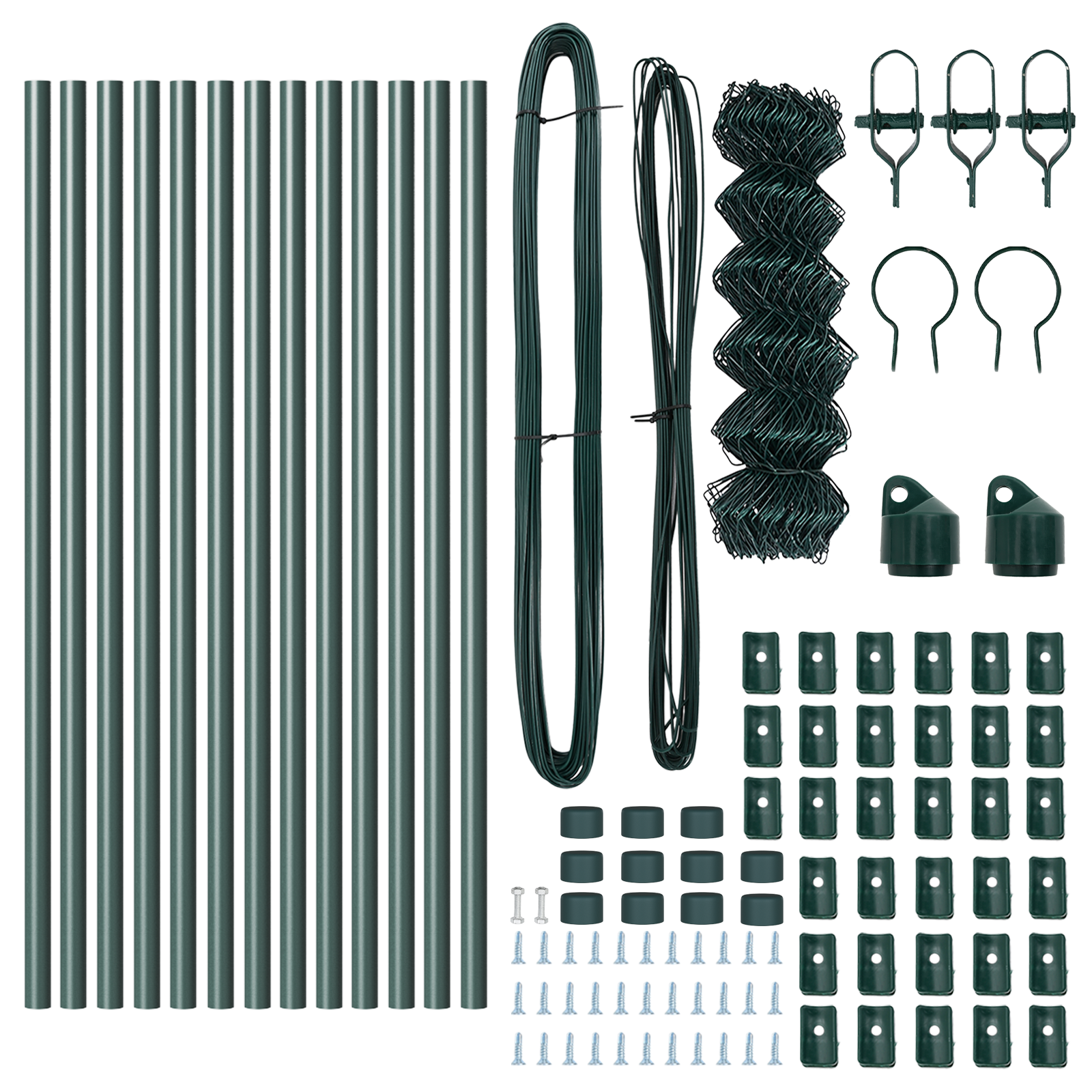 Chain Link Fence with 13 Posts 0.6x25 m Galvanised Steel Green - Image 5