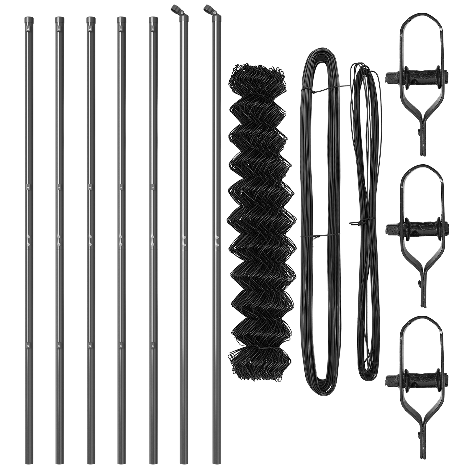 Chain Link Fence with 7 Posts 1.4x10 m Galvanised Steel Grey - Image 4