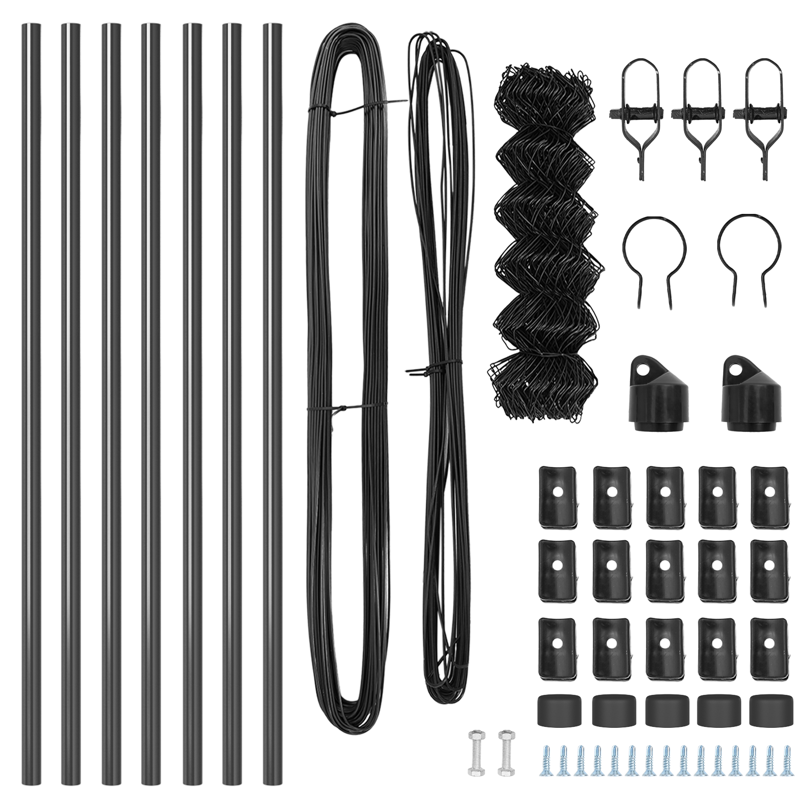 Chain Link Fence with 7 Posts 0.8x10 m Galvanised Steel Grey - Image 5