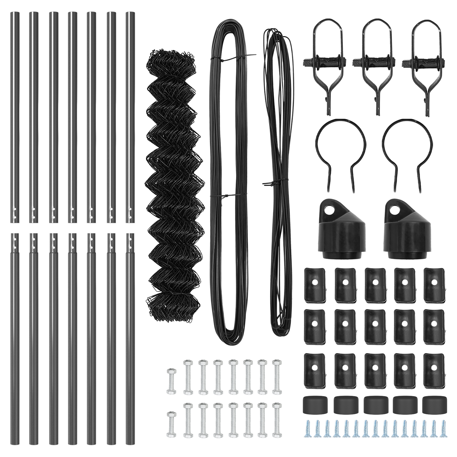 Chain Link Fence with 7 Posts 1.2x10 m Galvanised Steel Grey - Image 5