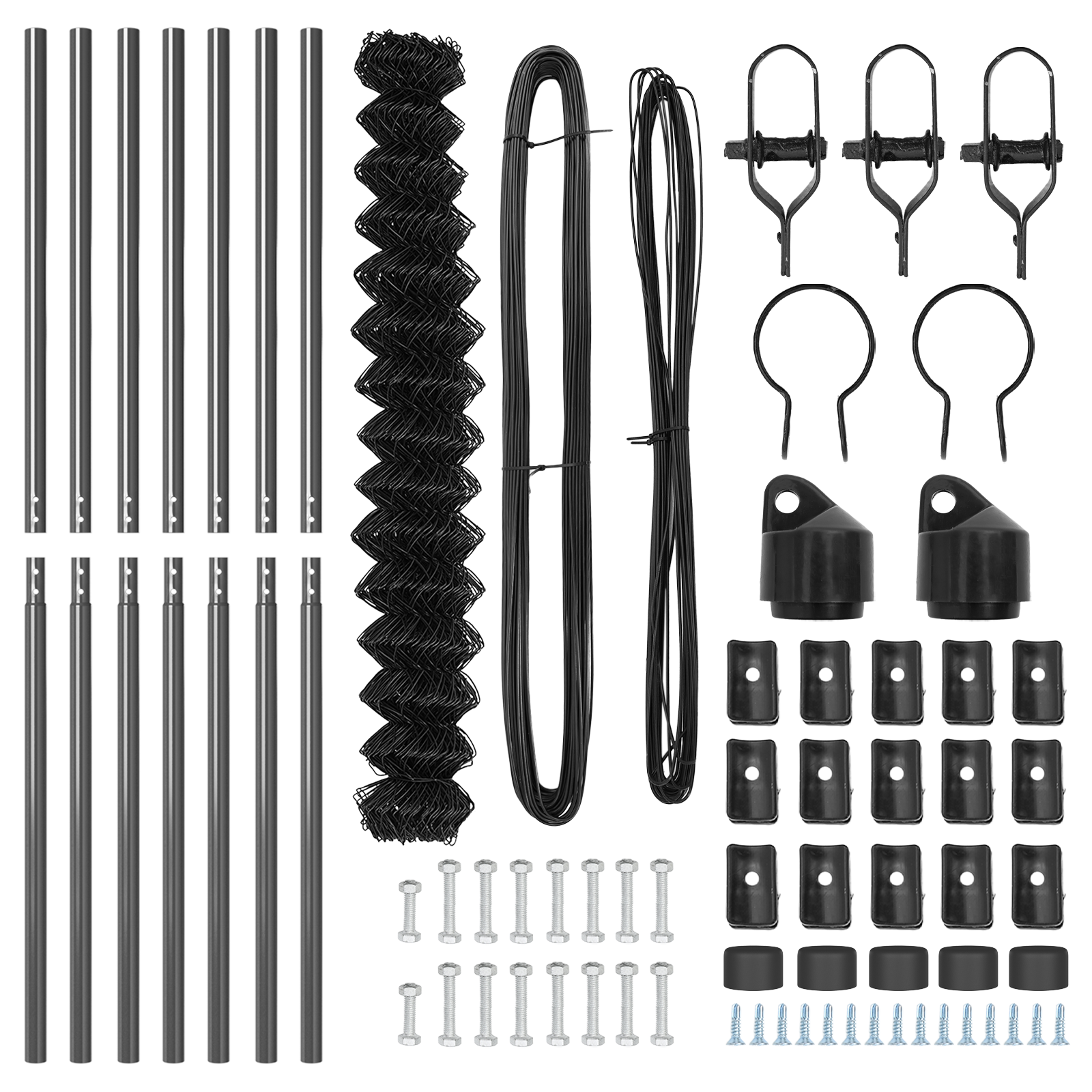Chain Link Fence with 7 Posts 1.5x10 m Galvanised Steel Grey - Image 5