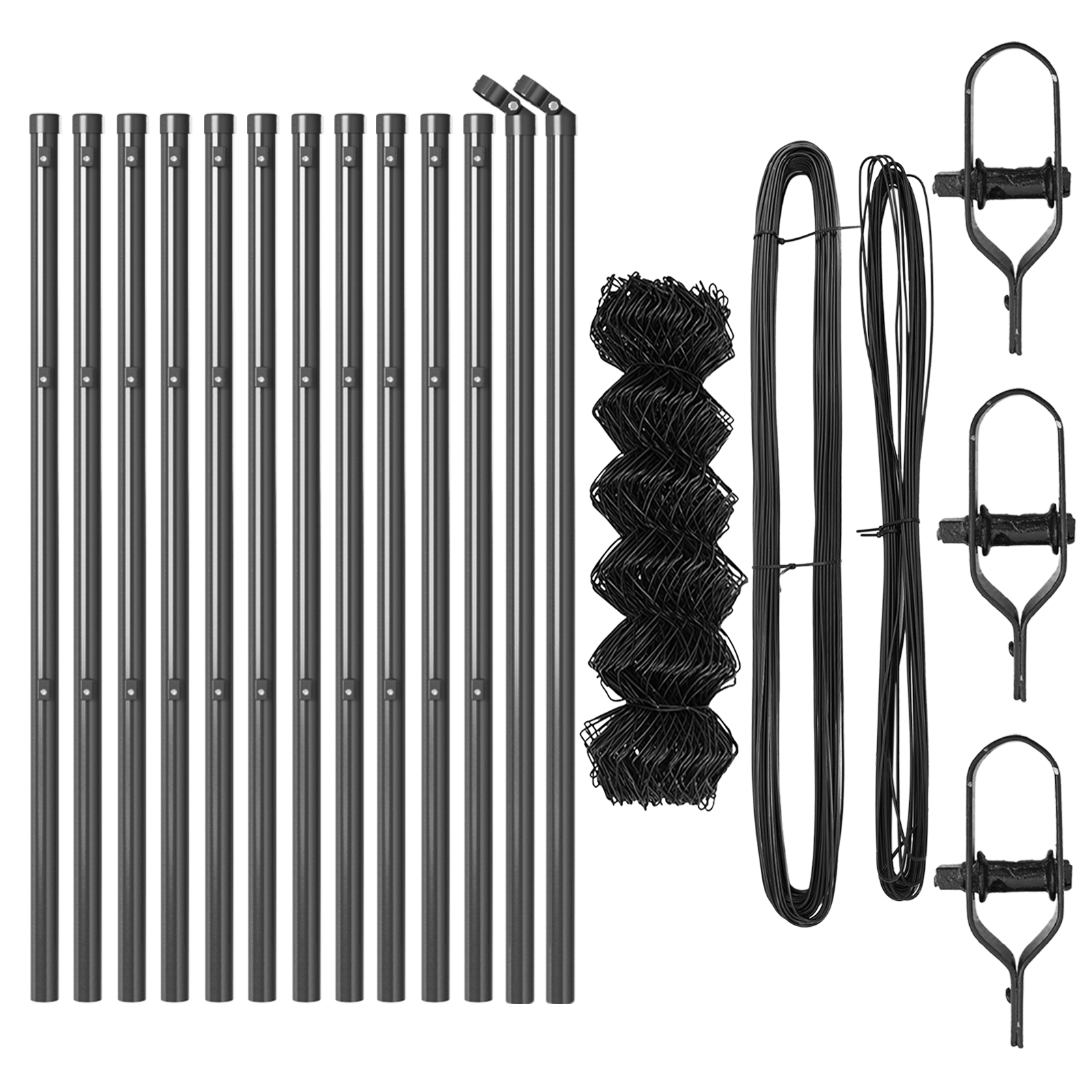 Chain Link Fence with 13 Posts 0.8x25 m Galvanised Steel Grey - Image 5