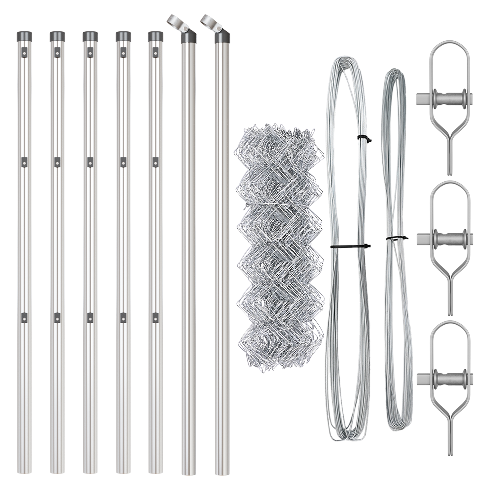 Chain Link Fence with 7 Posts 0.6x10 m Galvanised Steel - Image 4