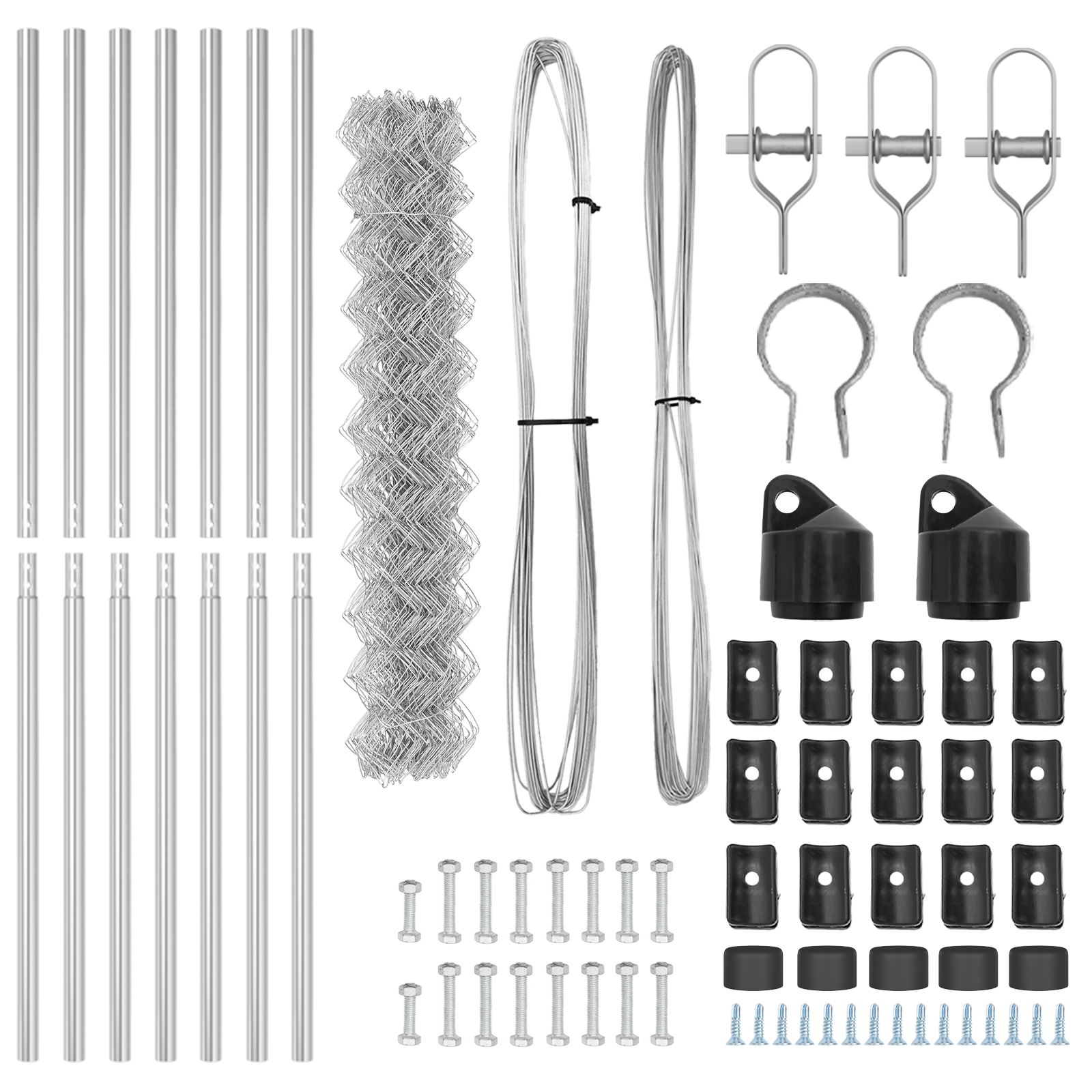 Chain Link Fence with 7 Posts 1x10 m Galvanised Steel - Image 5