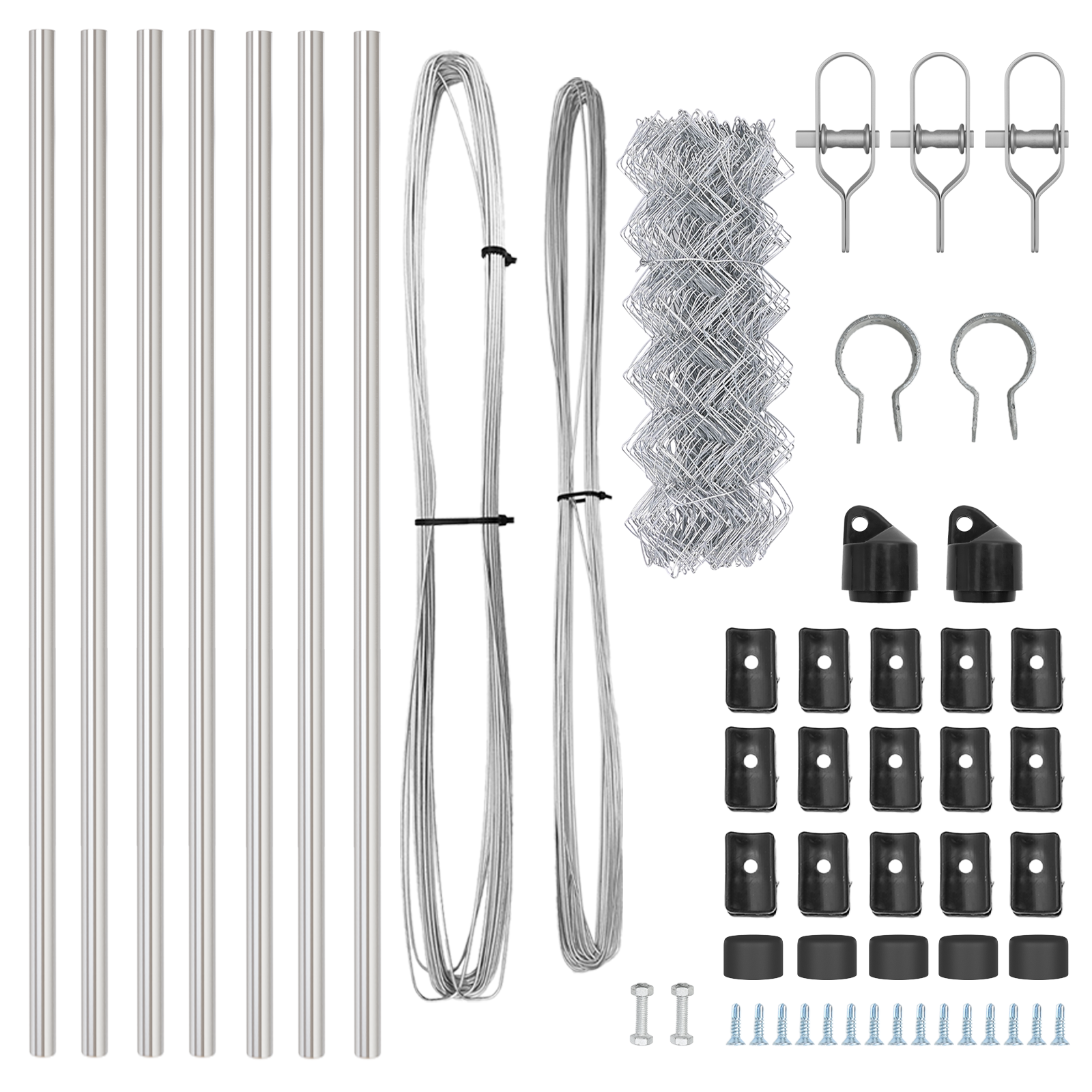 Chain Link Fence with 7 Posts 0.6x10 m Galvanised Steel - Image 5