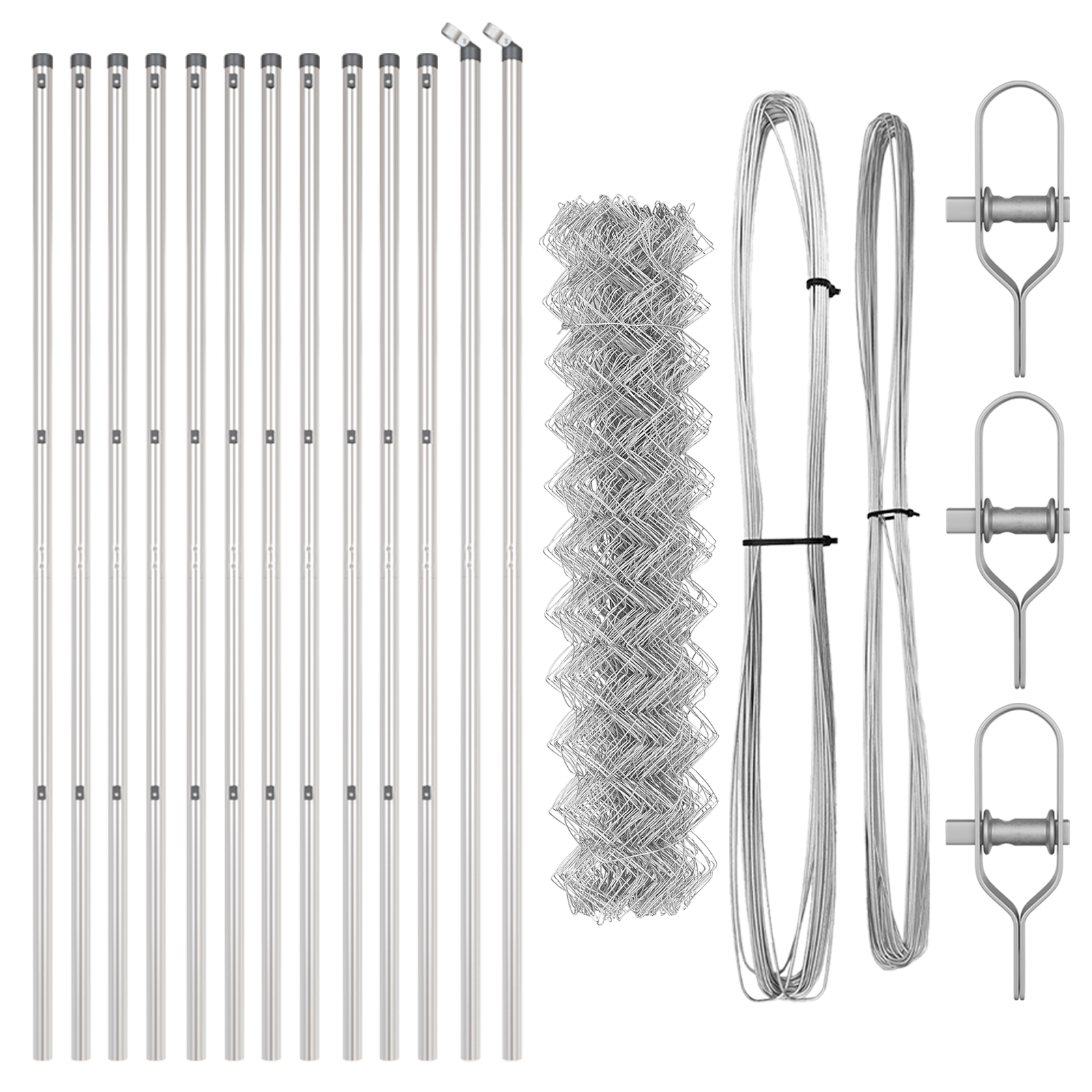 Chain Link Fence with 13 Posts 1.2x25 m Galvanised Steel - Image 4