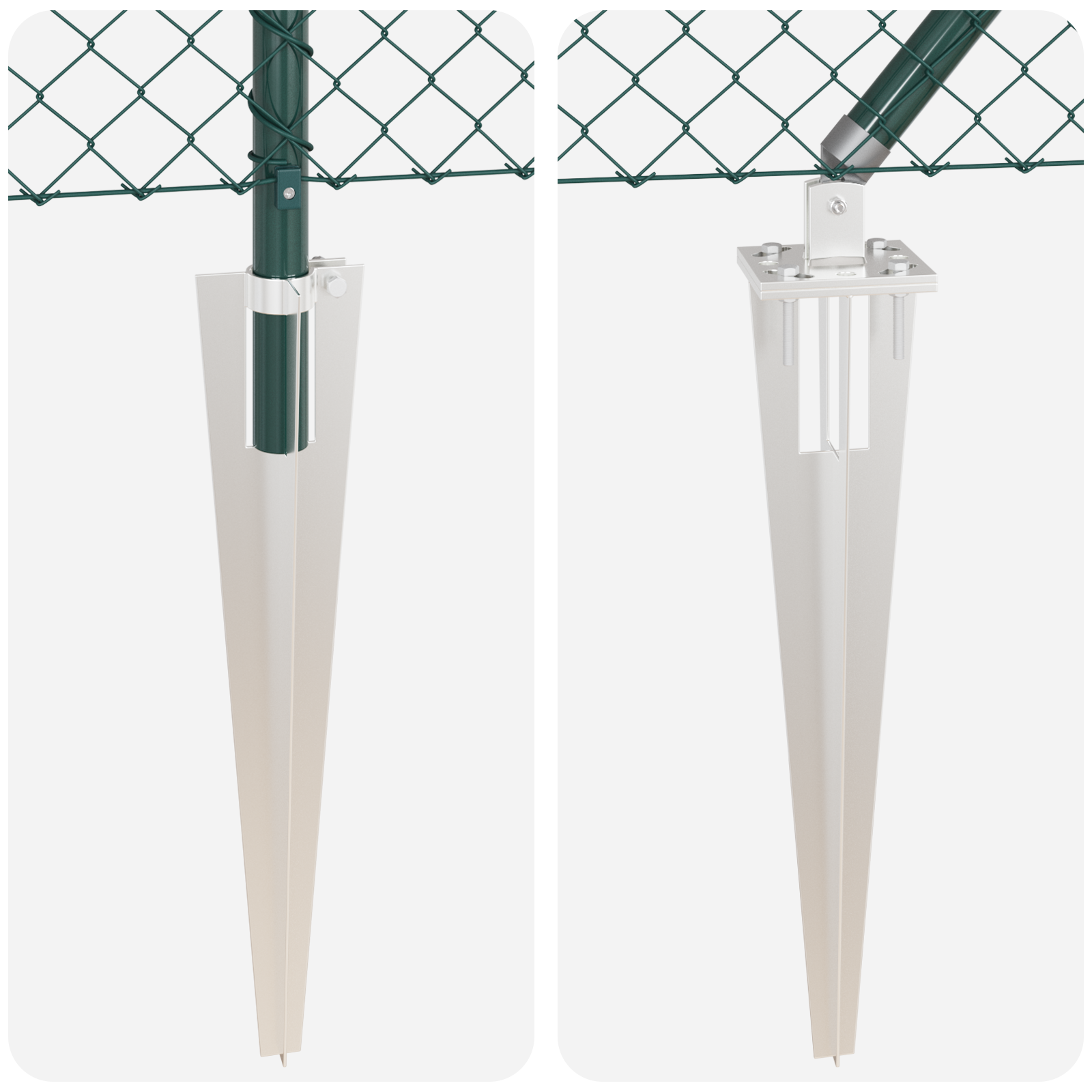 Chain Link Fence with 7 Spike Posts 0.6x10 m Galvanised Steel - Image 8