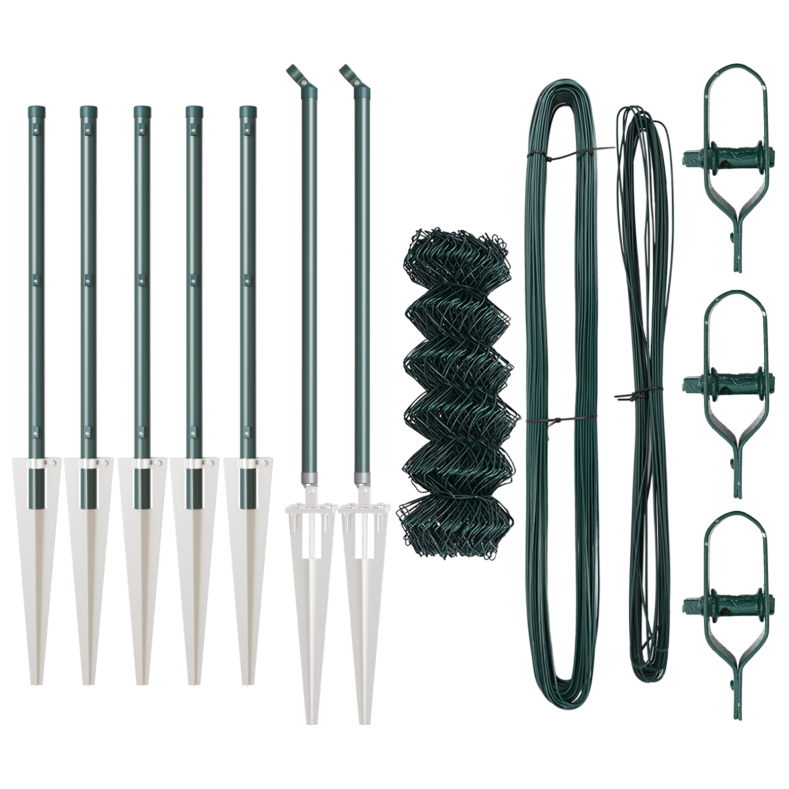Chain Link Fence with 7 Spike Posts 0.6x10 m Galvanised Steel - Image 4