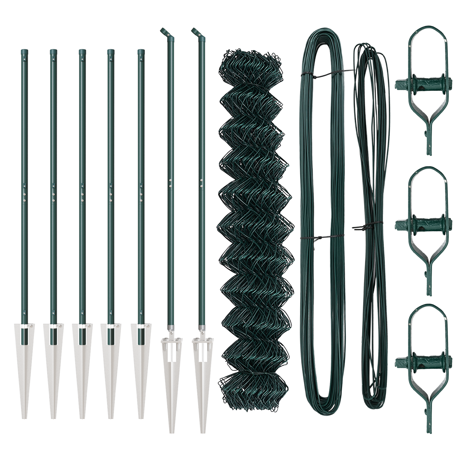 Chain Link Fence with 7 Spike Posts 1x10 m Galvanised Steel - Image 4