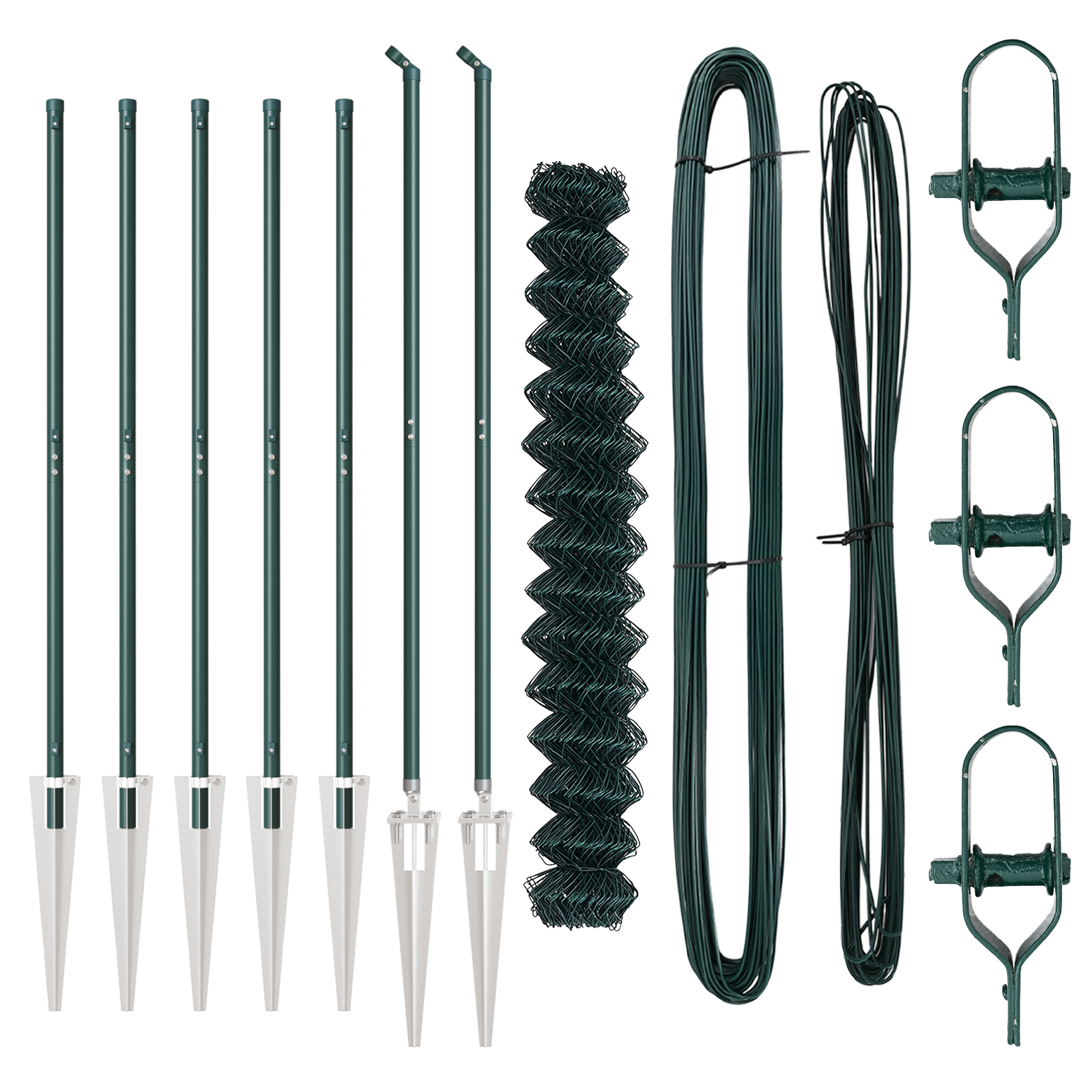 Chain Link Fence with 7 Spike Posts 1.5x10 m Galvanised Steel - Image 4